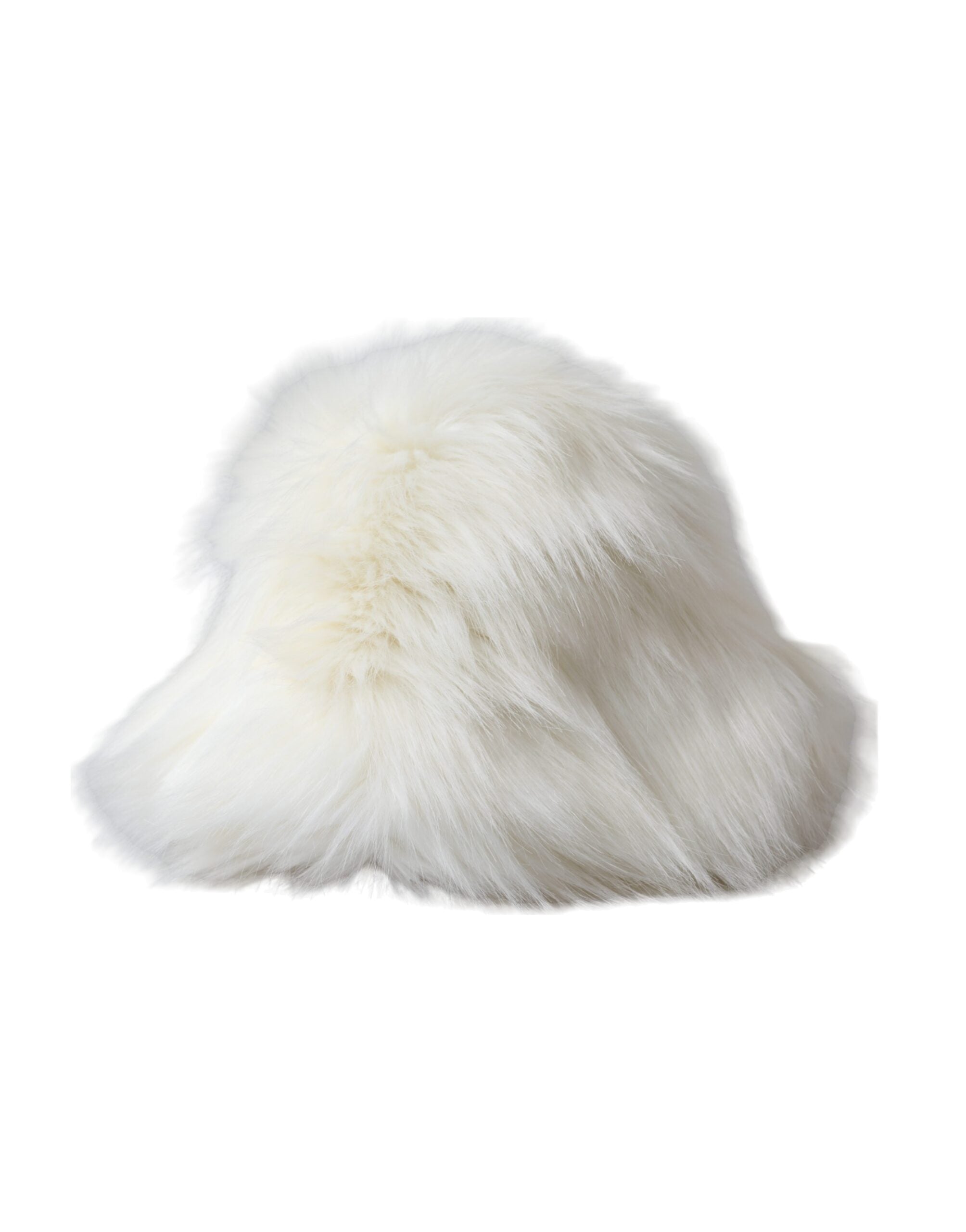 Dolce &amp; Gabbana White Acrylic Fur Womens Bucket Hat