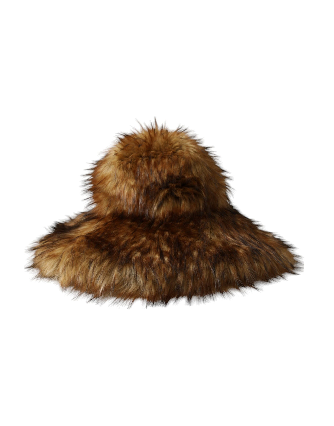 Dolce &amp; Gabbana Brown Modacrylic Faux Fur Bucket Hat