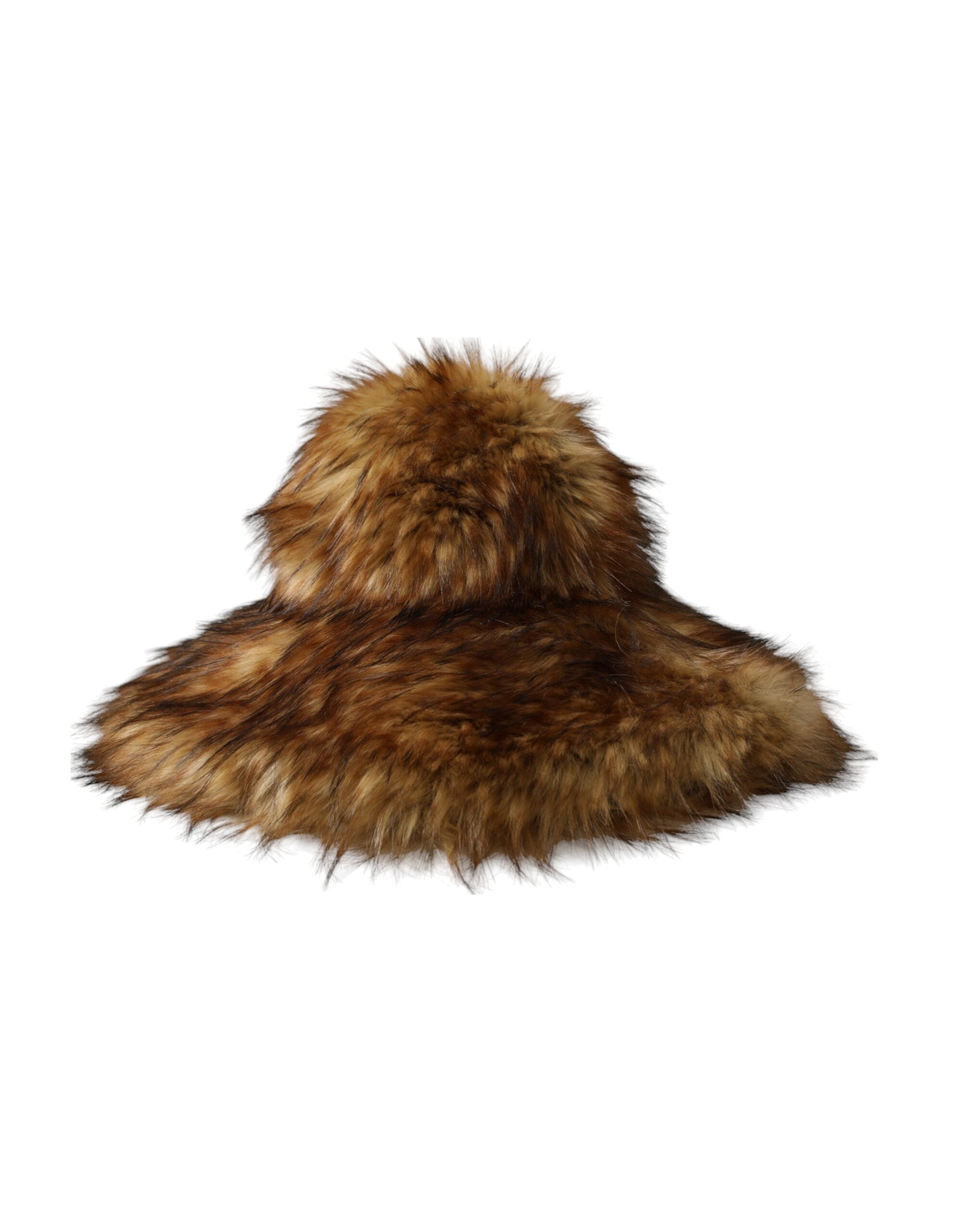 Dolce &amp; Gabbana Brown Modacrylic Faux Fur Bucket Hat