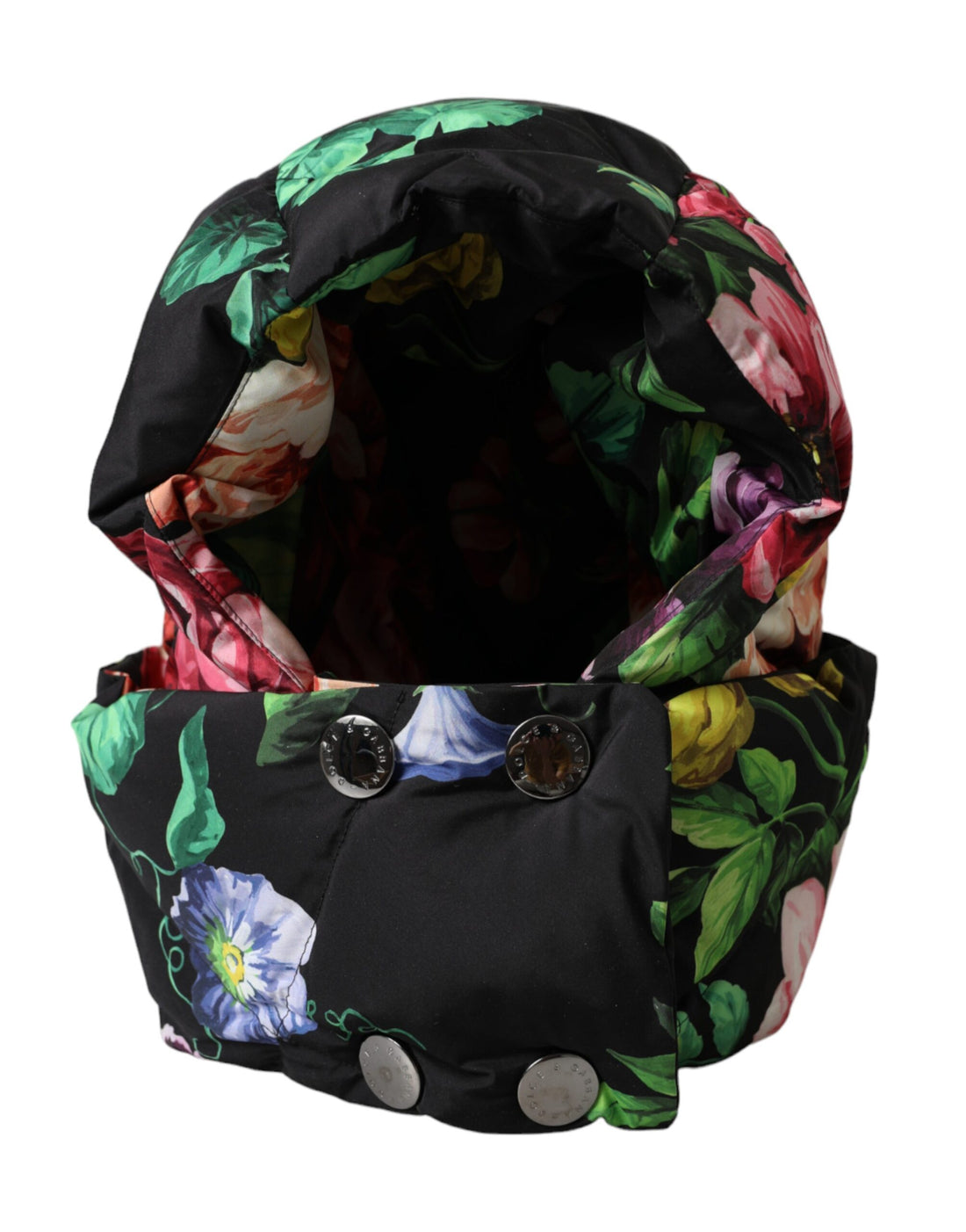 Dolce &amp; Gabbana Black Floral Print Whole Head Wrap Hat