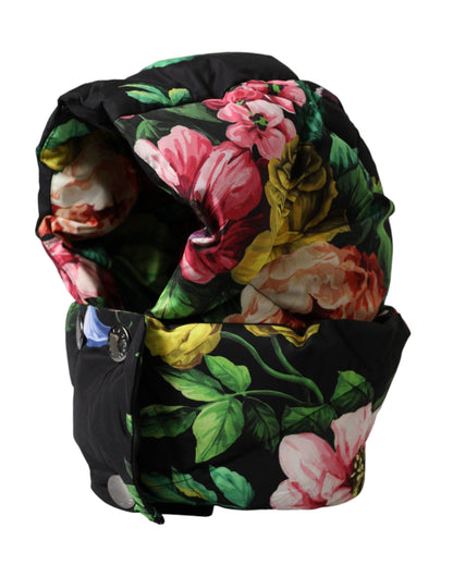 Dolce &amp; Gabbana Black Floral Print Whole Head Wrap Hat