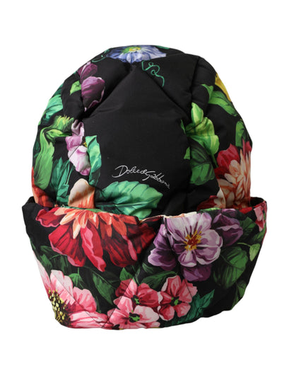 Dolce &amp; Gabbana Black Floral Print Whole Head Wrap Hat