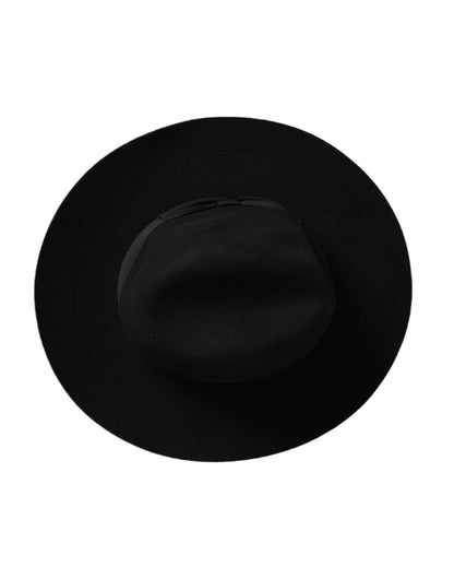 Dolce &amp; Gabbana Black Rabbit Fedora Trilby Women Hat