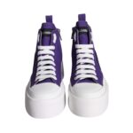 Dolce &amp; Gabbana Purple Canvas Logo Sneakers Boots Shoes