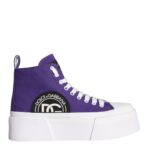 Dolce &amp; Gabbana Purple Canvas Logo Sneakers Boots Shoes