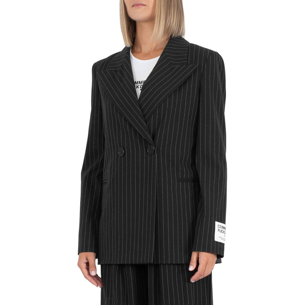 Comme Des Fuckdown Black Polyester Suits &amp; Blazer