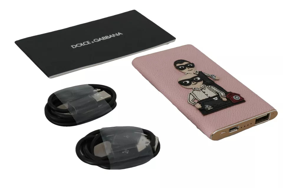 Dolce &amp; Gabbana Chic Pink Leather Power Bank