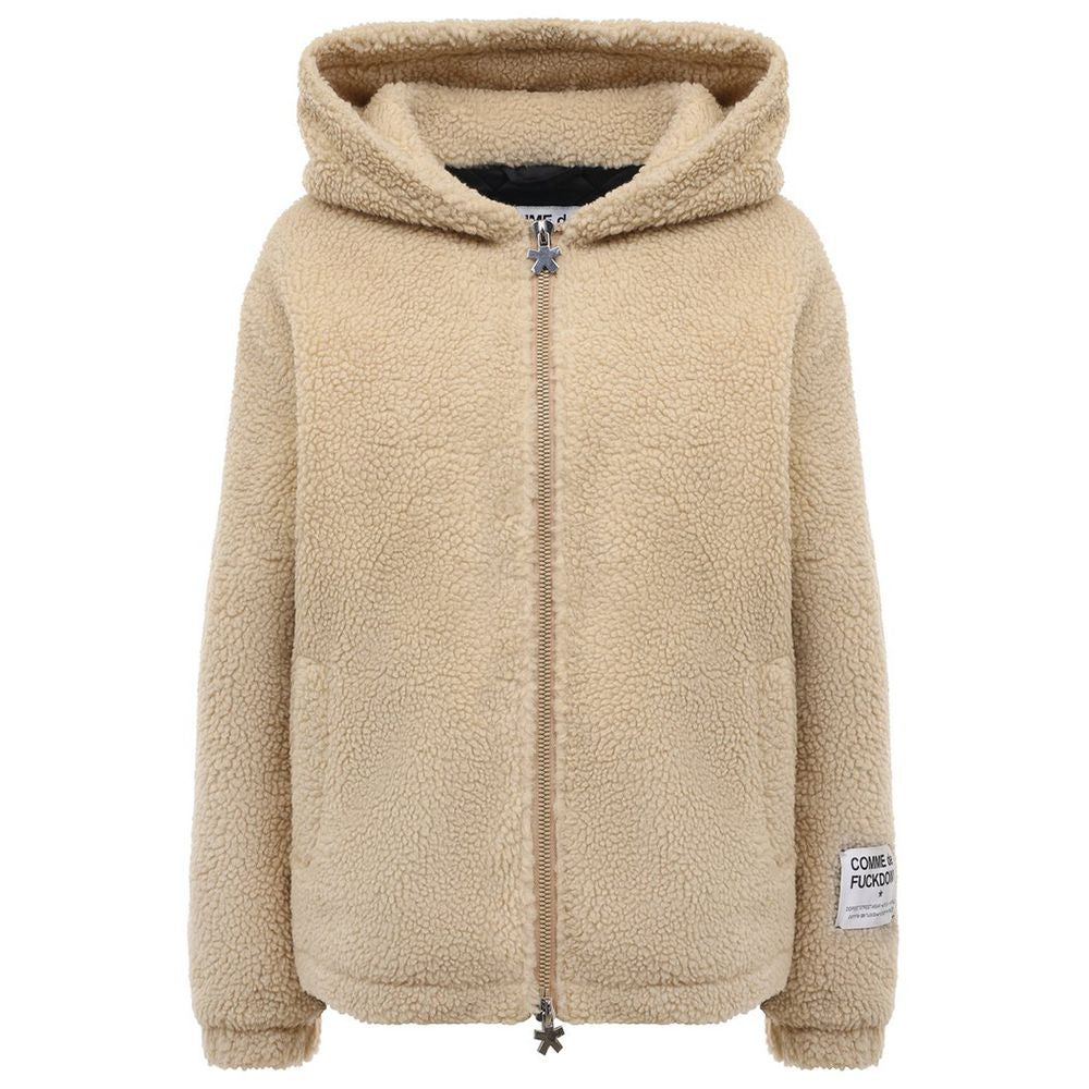 Comme Des Fuckdown Beige Polyester Jackets &amp; Coat