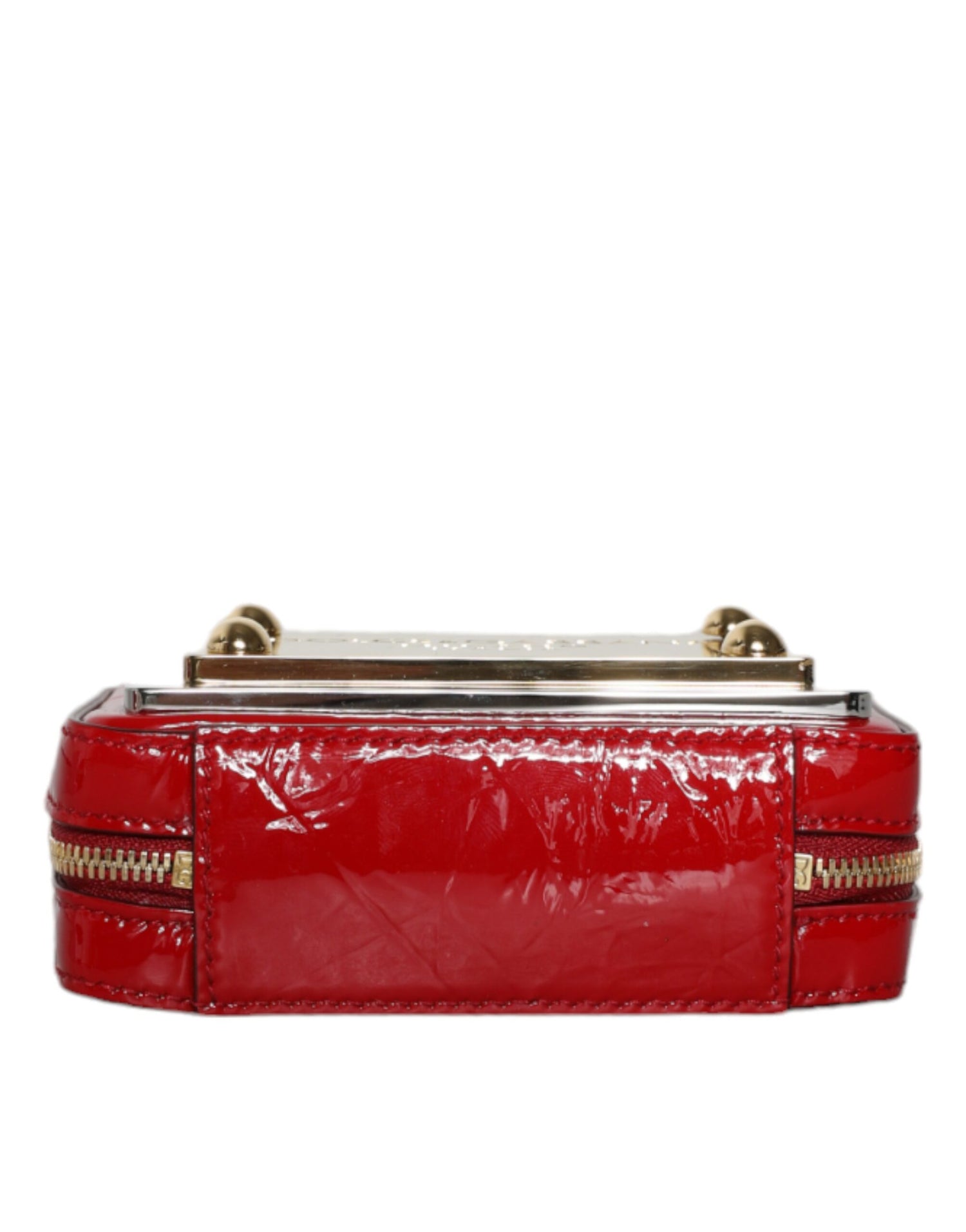 Dolce &amp; Gabbana Red Leather Logo Plaque Waist Fanny Pack Women Bag