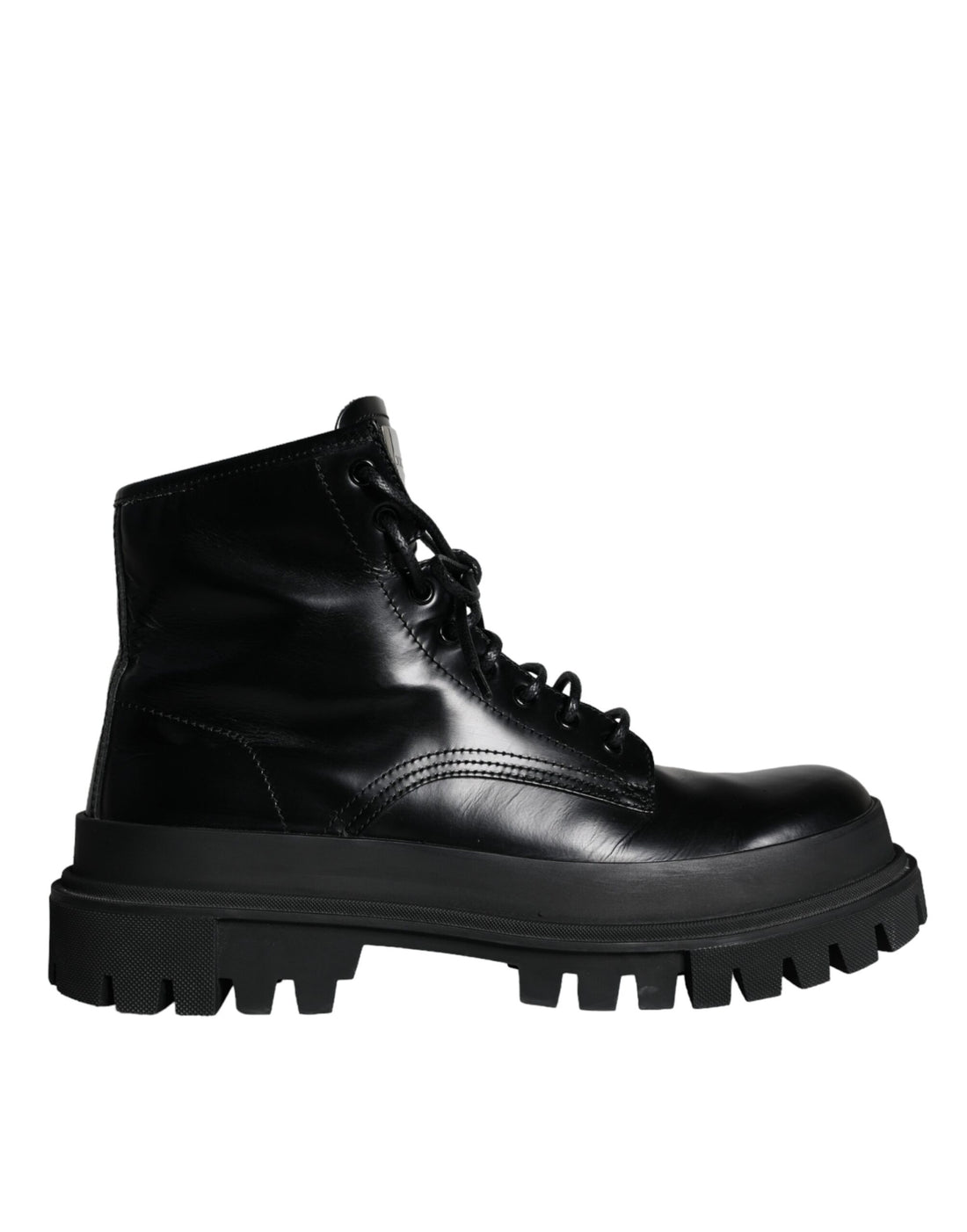 Dolce &amp; Gabbana Black Lace Up Trekking Ankle Boots Men Shoes