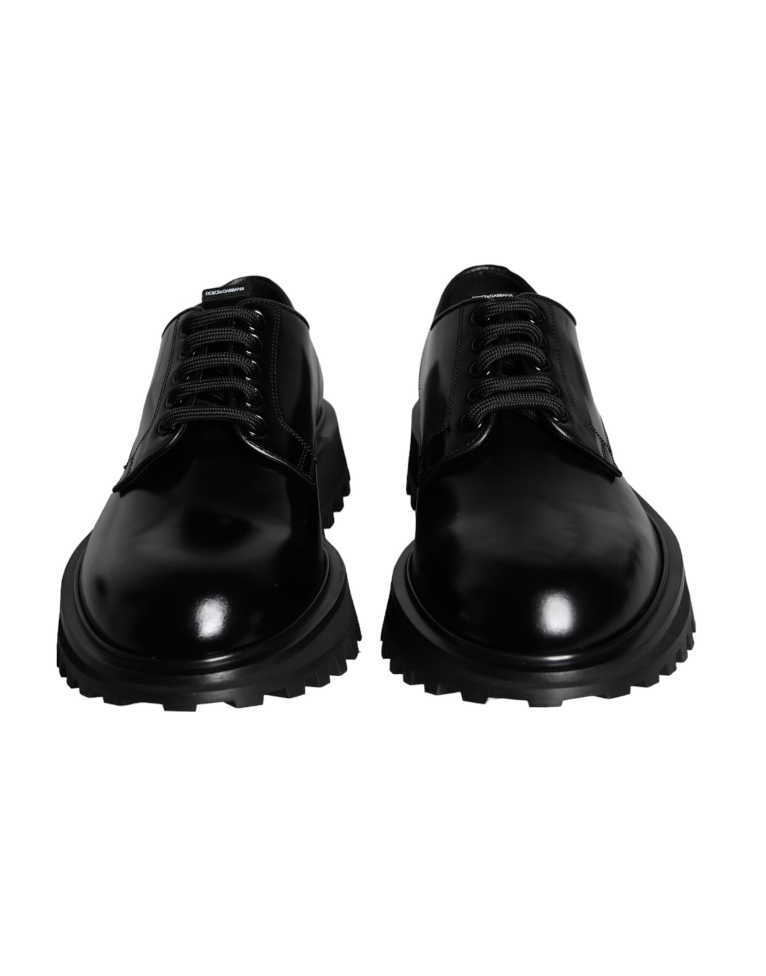 Dolce &amp; Gabbana Black Calf Leather Derby Formal Dress Shoes