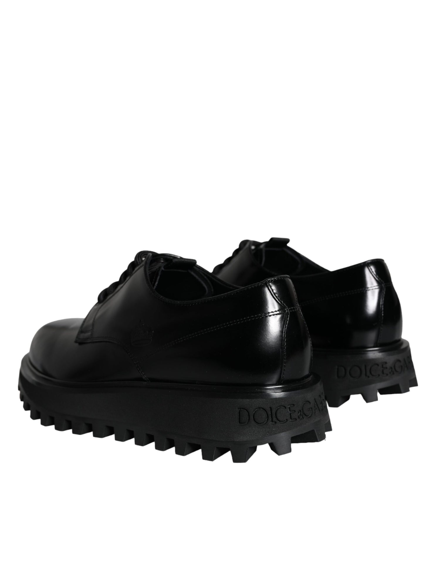 Dolce &amp; Gabbana Black Calf Leather Derby Formal Dress Shoes