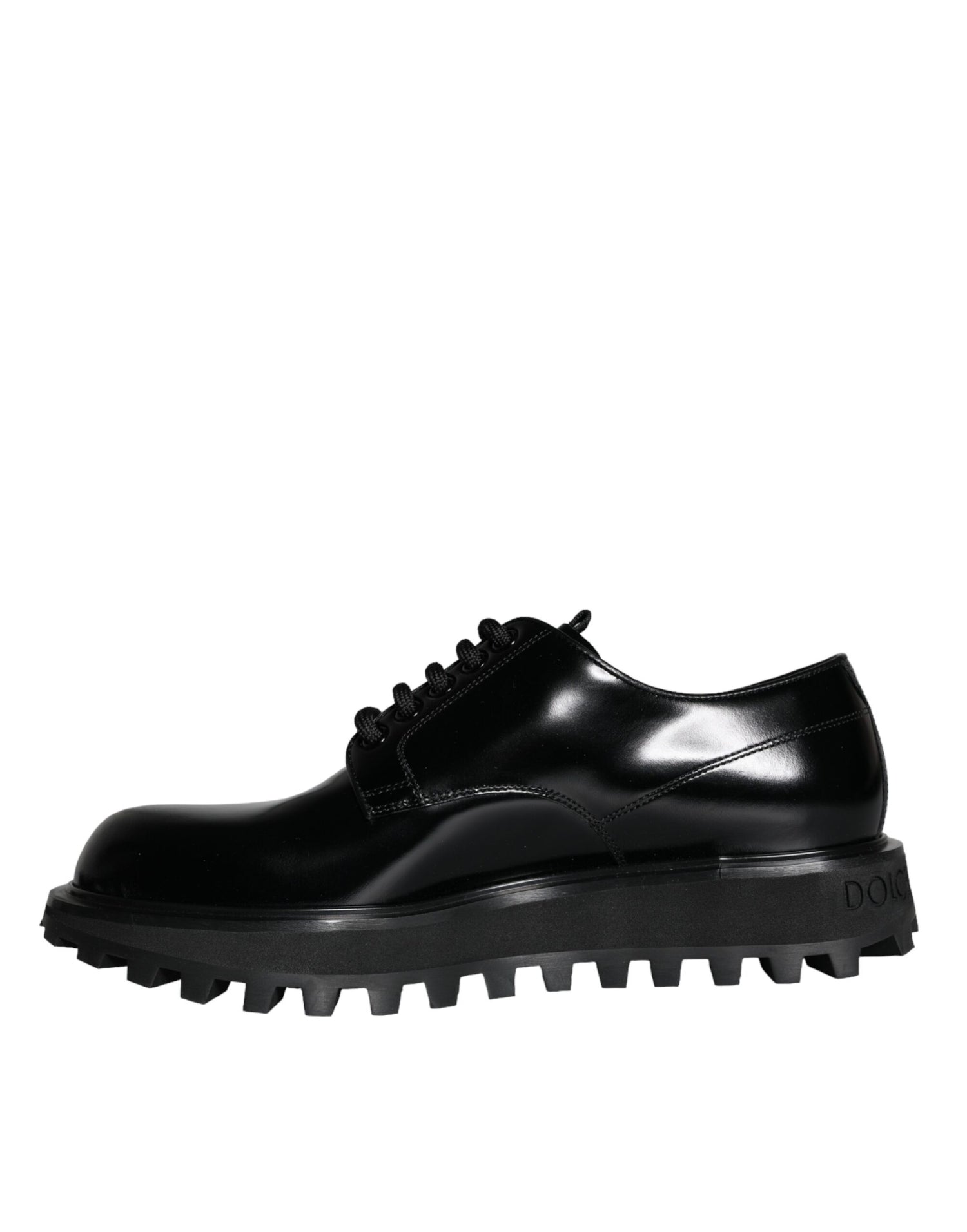 Dolce &amp; Gabbana Black Calf Leather Derby Formal Dress Shoes