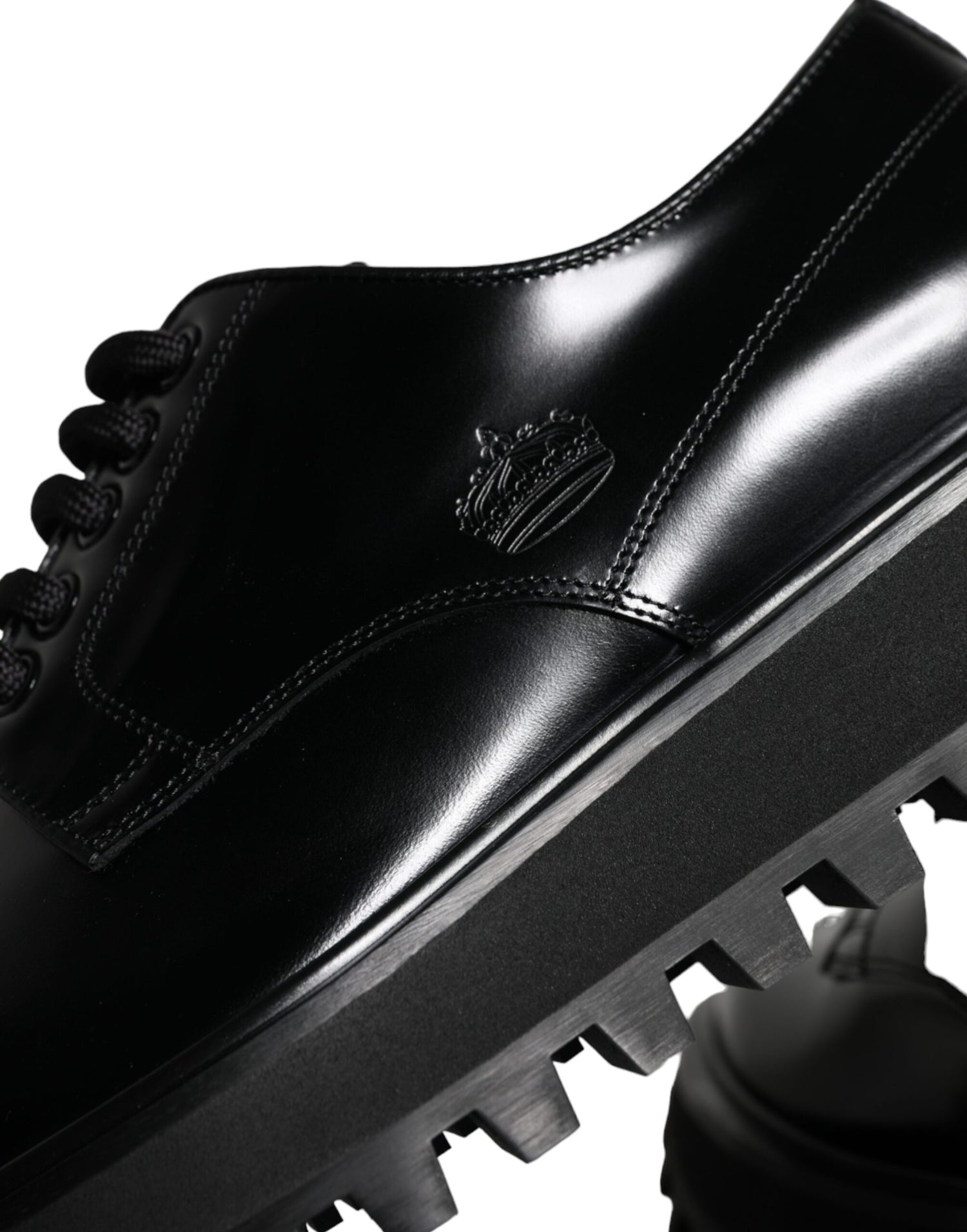 Dolce &amp; Gabbana Black Calf Leather Derby Formal Dress Shoes