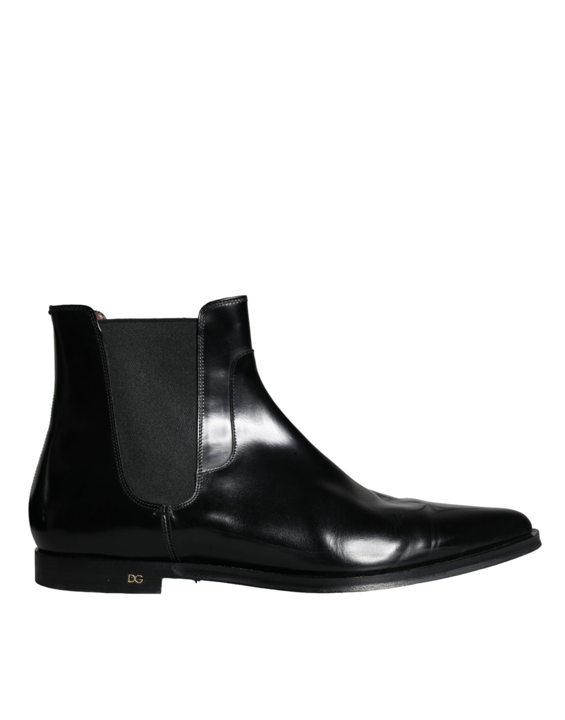 Dolce &amp; Gabbana Black Leather Chelsea Ankle Boots Shoes