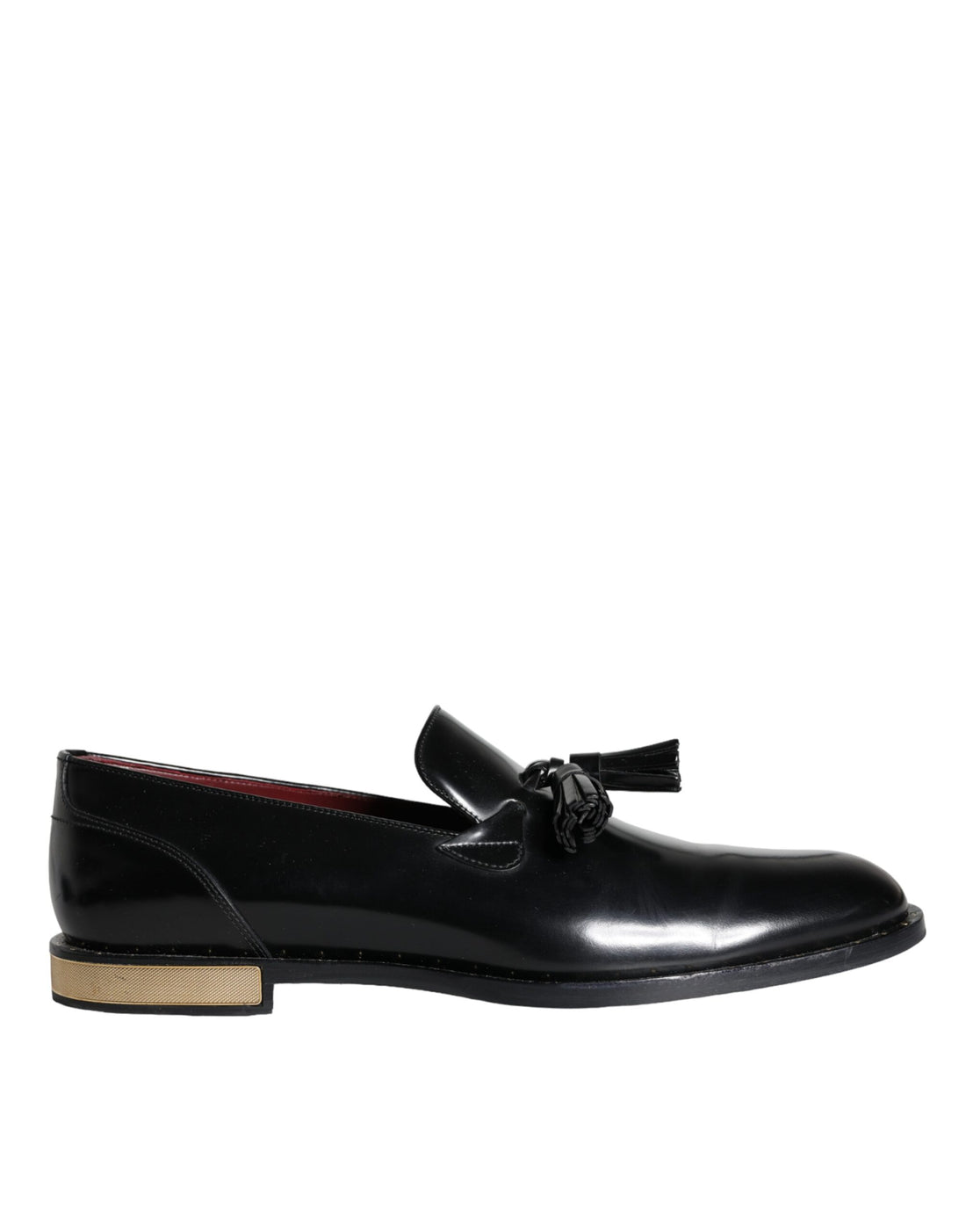 Dolce &amp; Gabbana Black Calf Leather Loafer Mens Dress Shoes