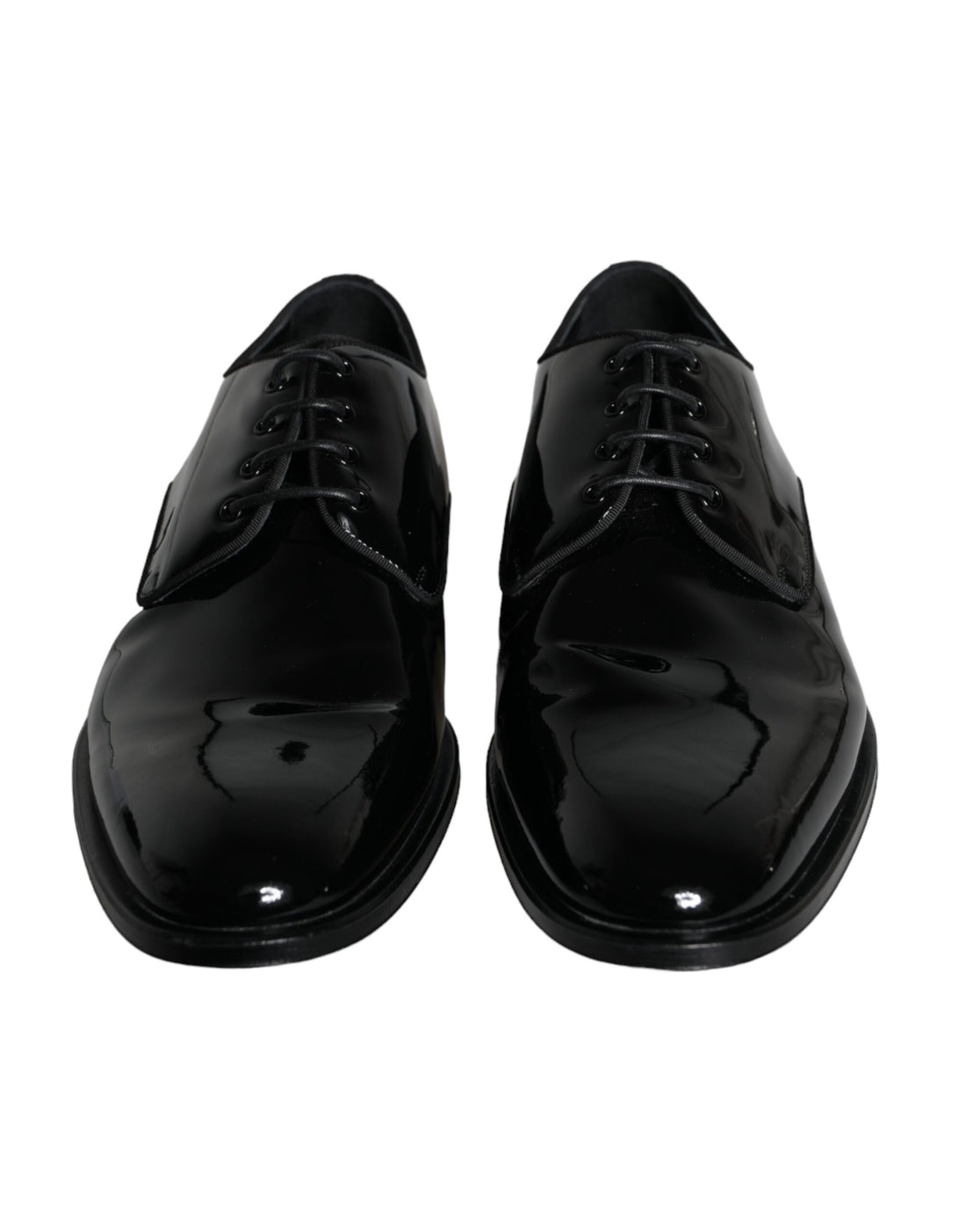 Dolce &amp; Gabbana Black Calfskin Leather Derby Men Dress Shoes