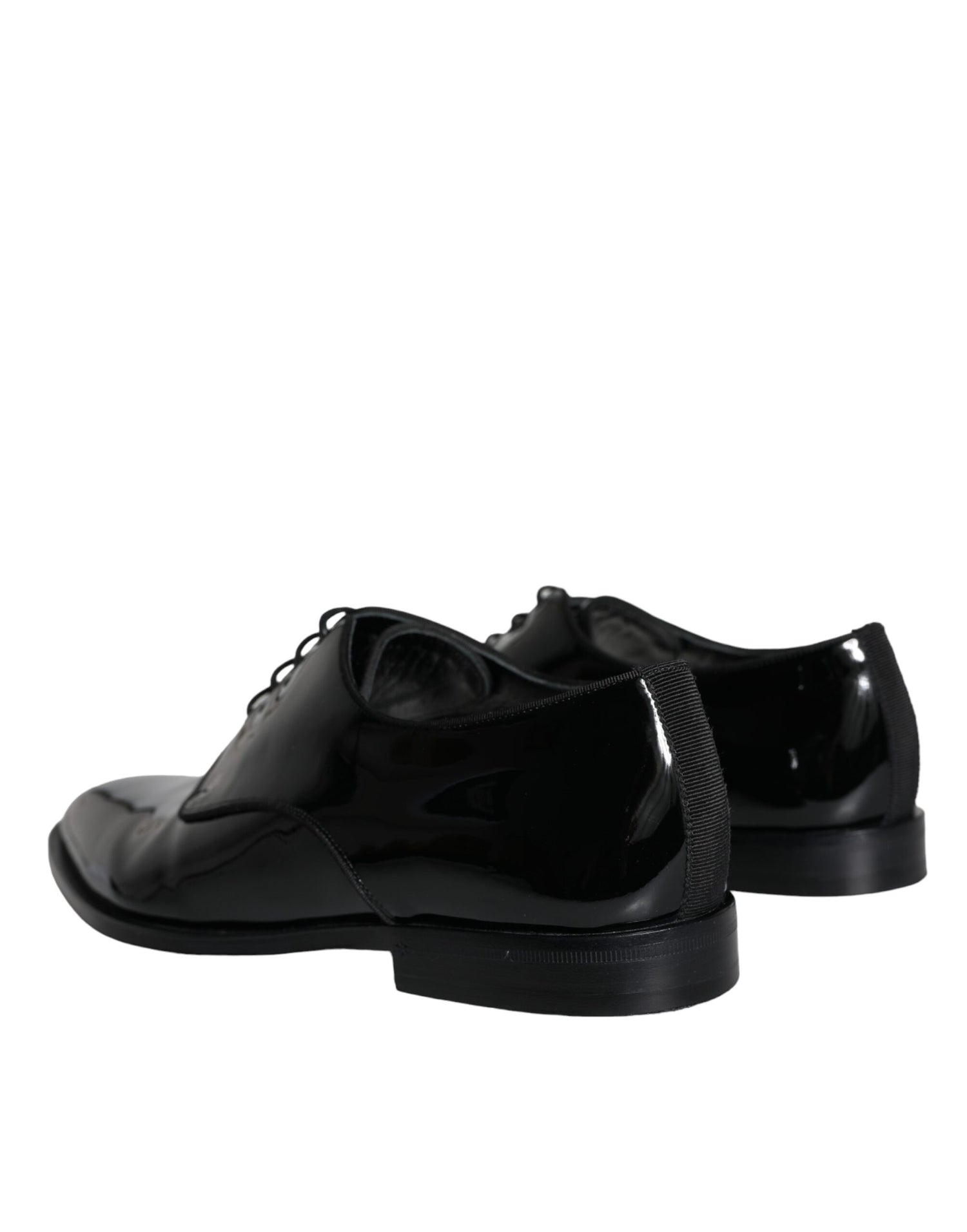 Dolce &amp; Gabbana Black Calfskin Leather Derby Men Dress Shoes