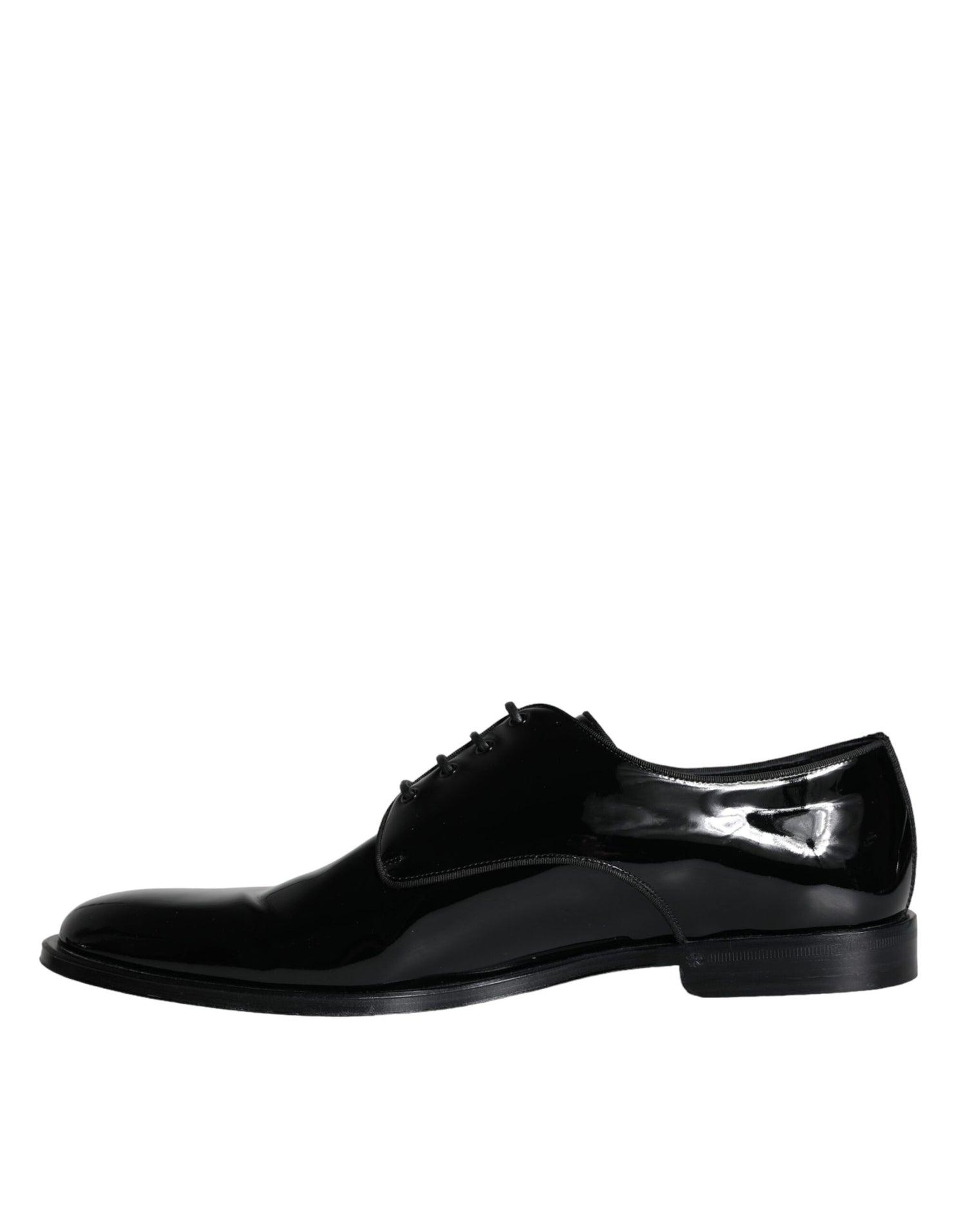 Dolce &amp; Gabbana Black Calfskin Leather Derby Men Dress Shoes