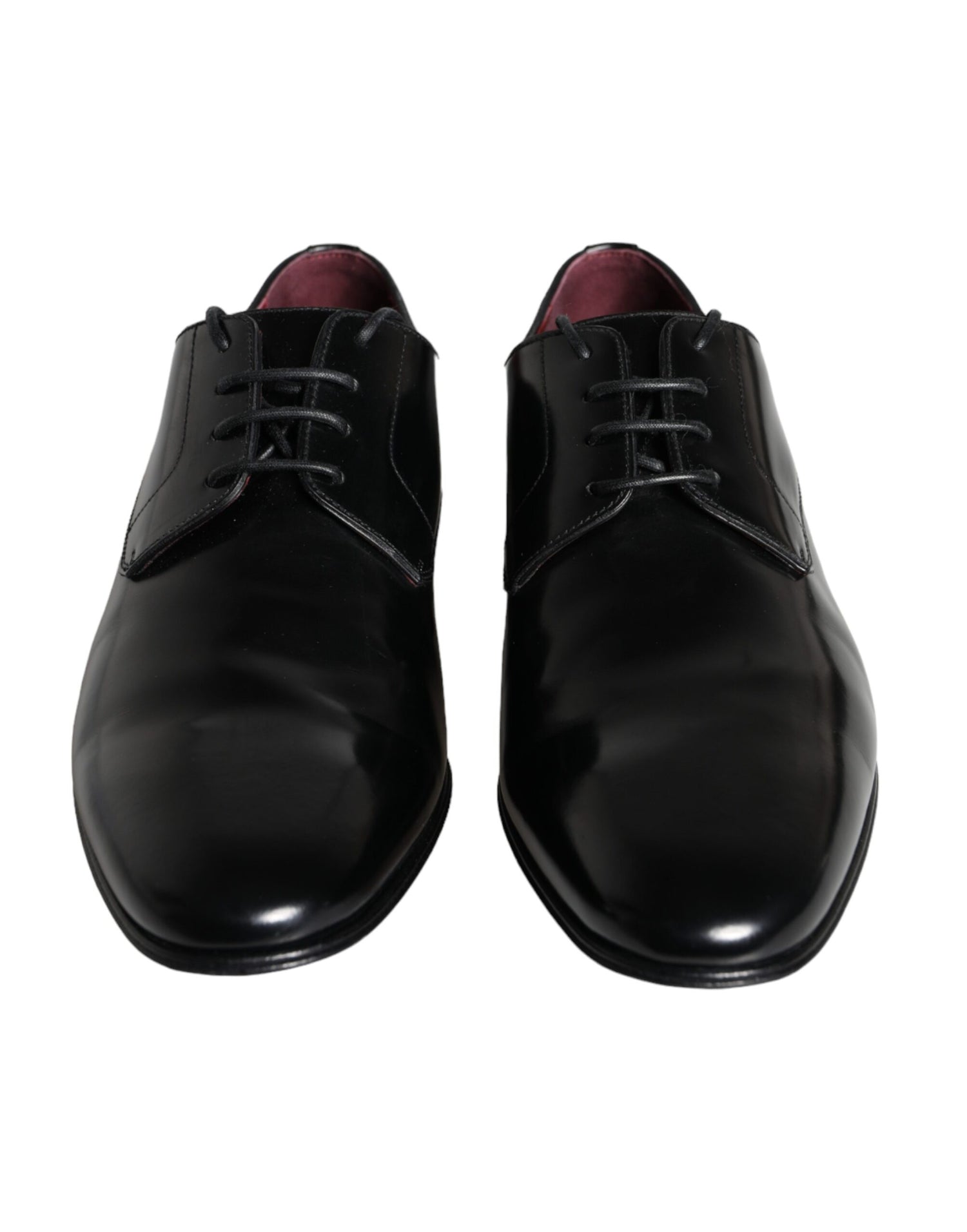 Dolce &amp; Gabbana Black Calfskin Leather Derby Men Dress Shoes