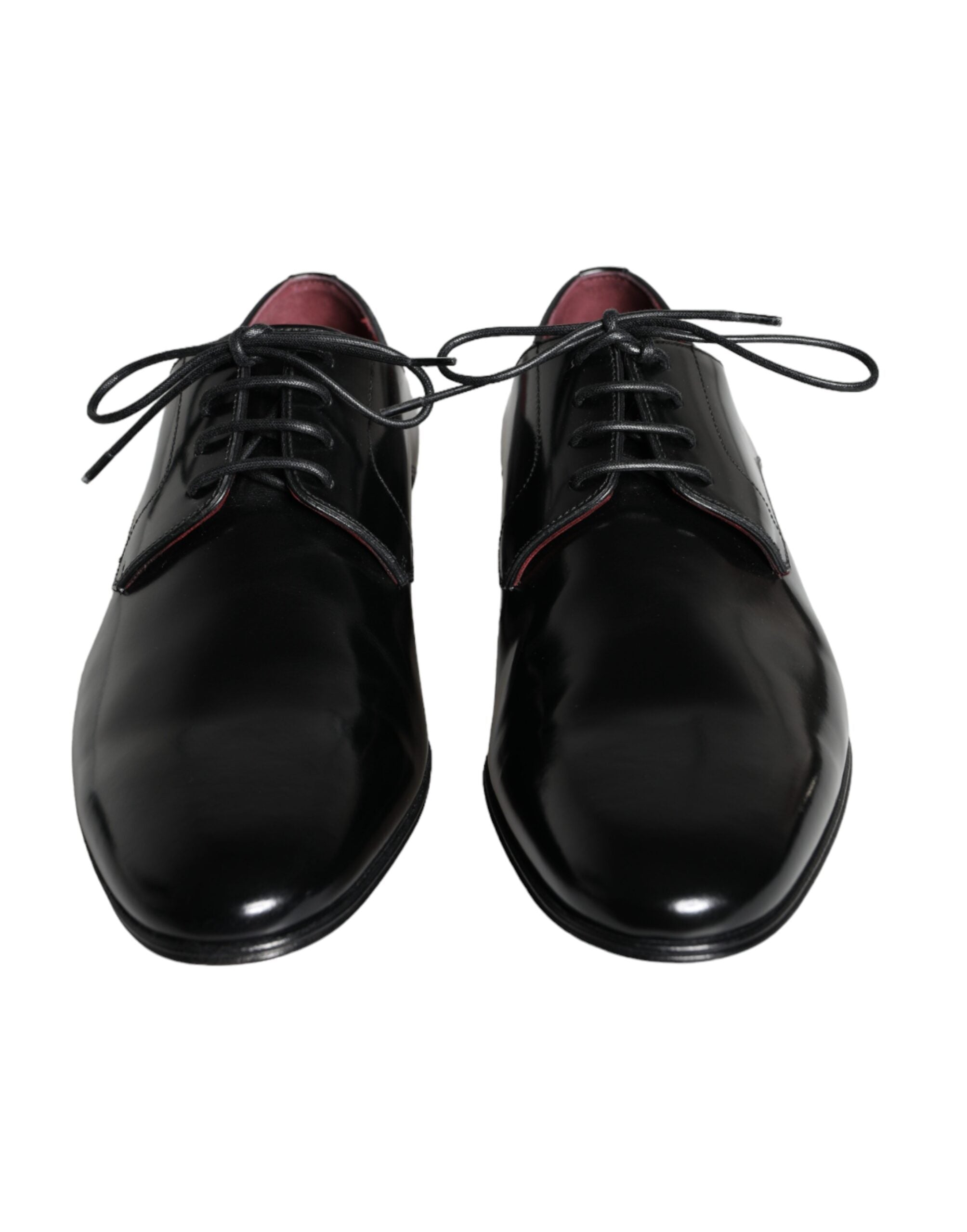 Dolce &amp; Gabbana Black Calfskin Leather Derby Dress Men Shoes