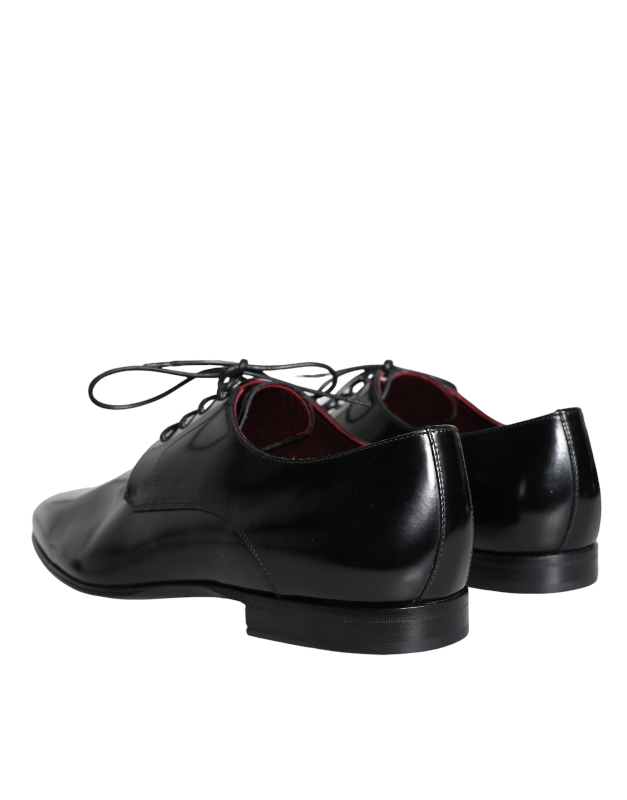 Dolce &amp; Gabbana Black Calfskin Leather Derby Dress Men Shoes