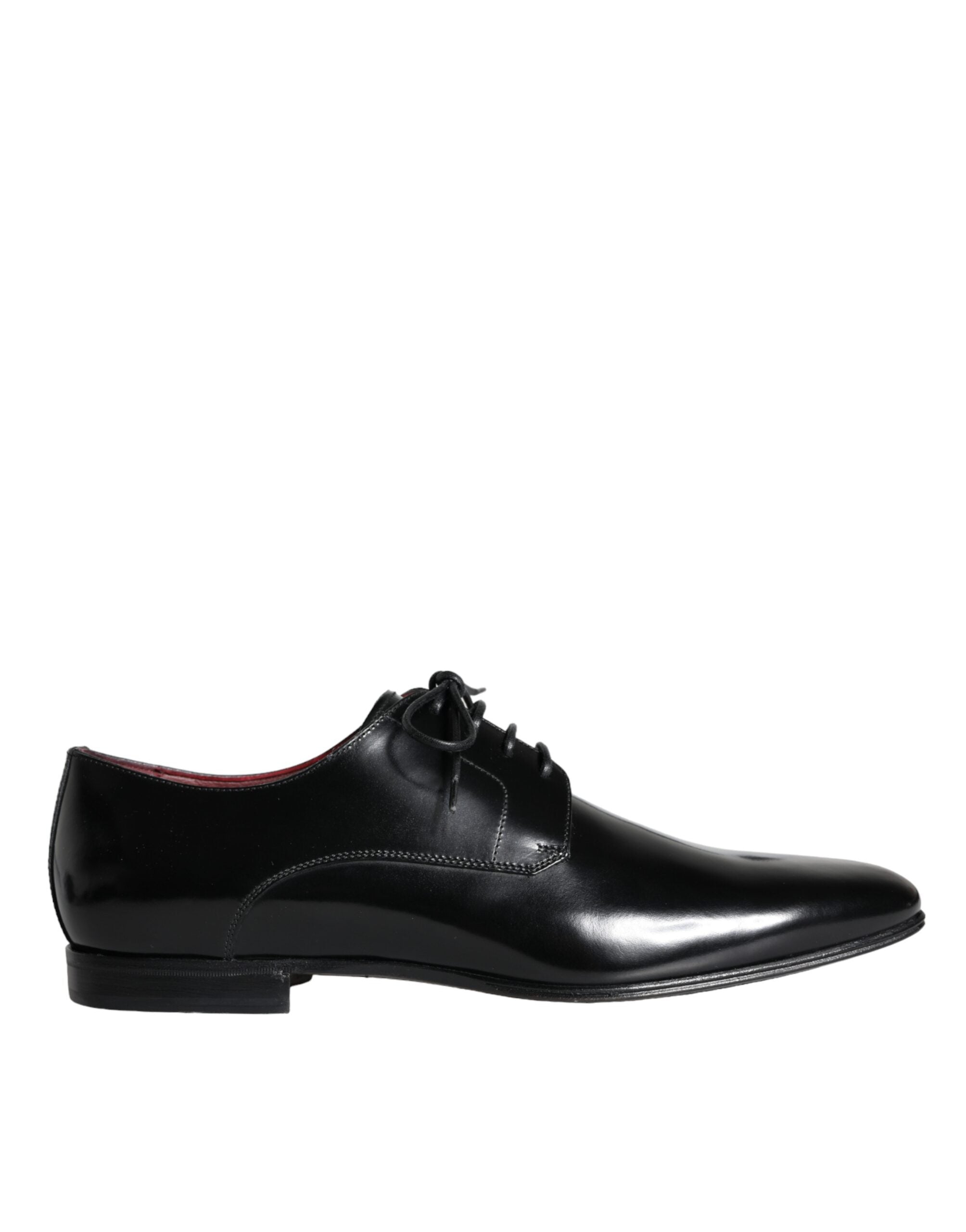 Dolce &amp; Gabbana Black Calfskin Leather Derby Dress Men Shoes