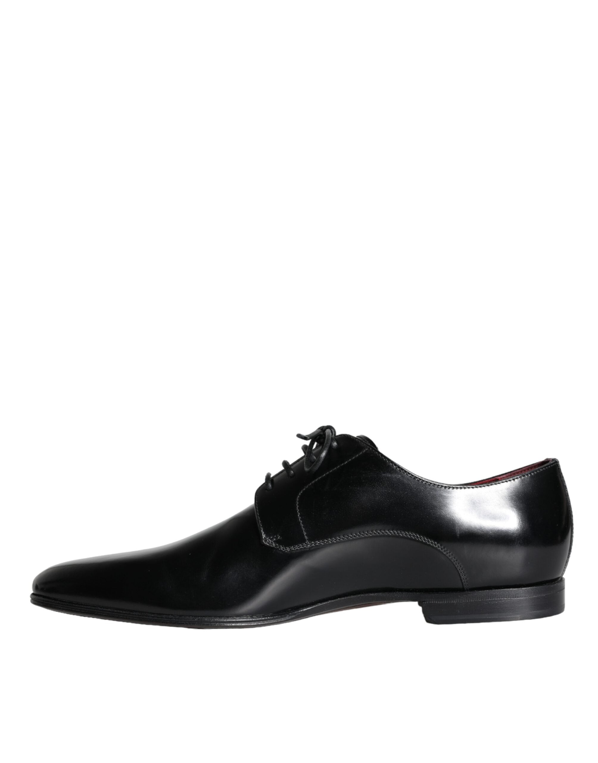 Dolce &amp; Gabbana Black Calfskin Leather Derby Dress Men Shoes