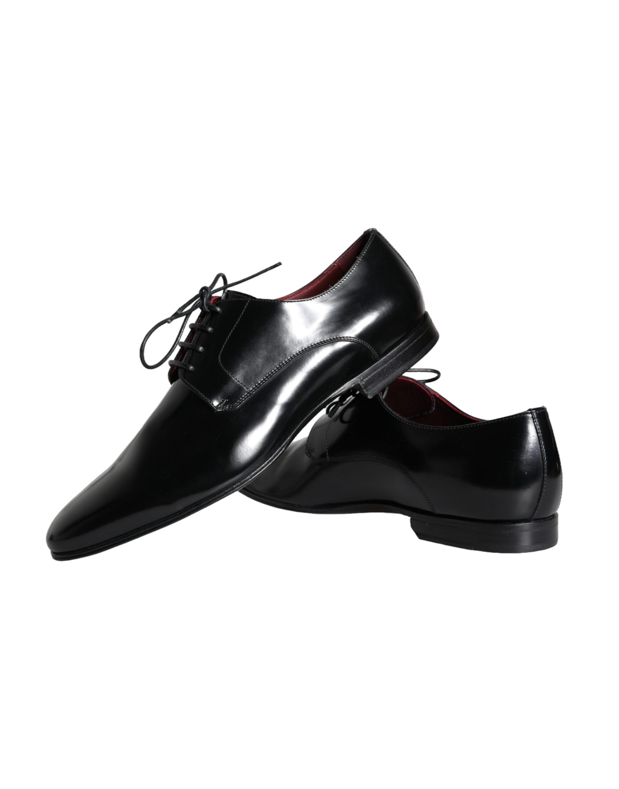 Dolce &amp; Gabbana Black Calfskin Leather Derby Dress Men Shoes