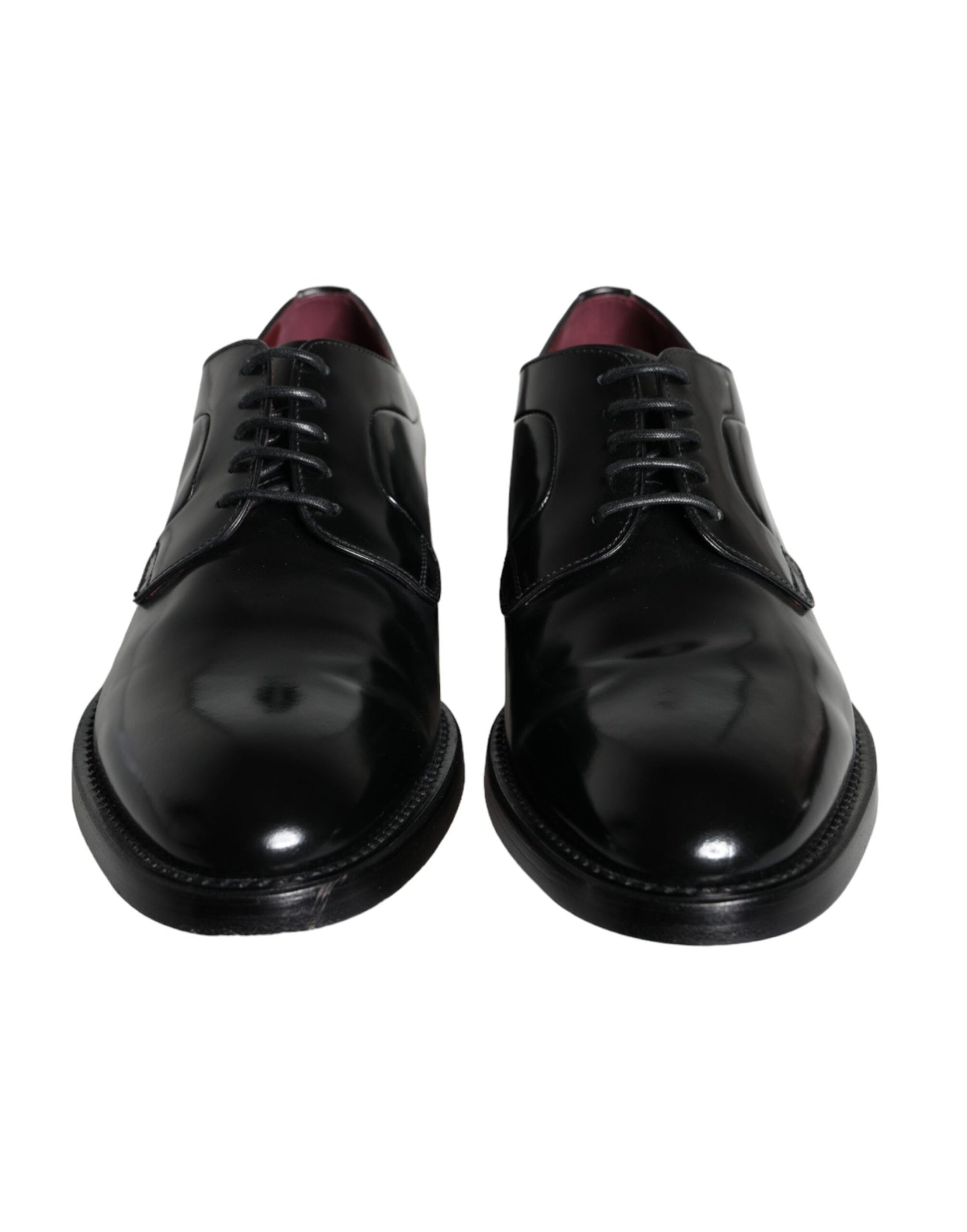 Dolce &amp; Gabbana Black Calfskin Leather Derby Men Dress Shoes