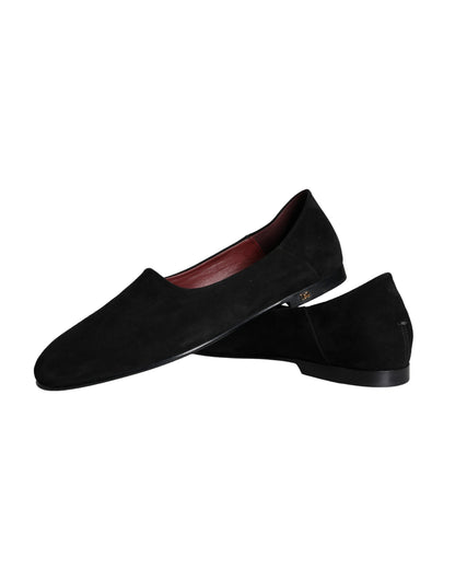 Dolce &amp; Gabbana Black Suede Loafers Formal Slip On Shoes