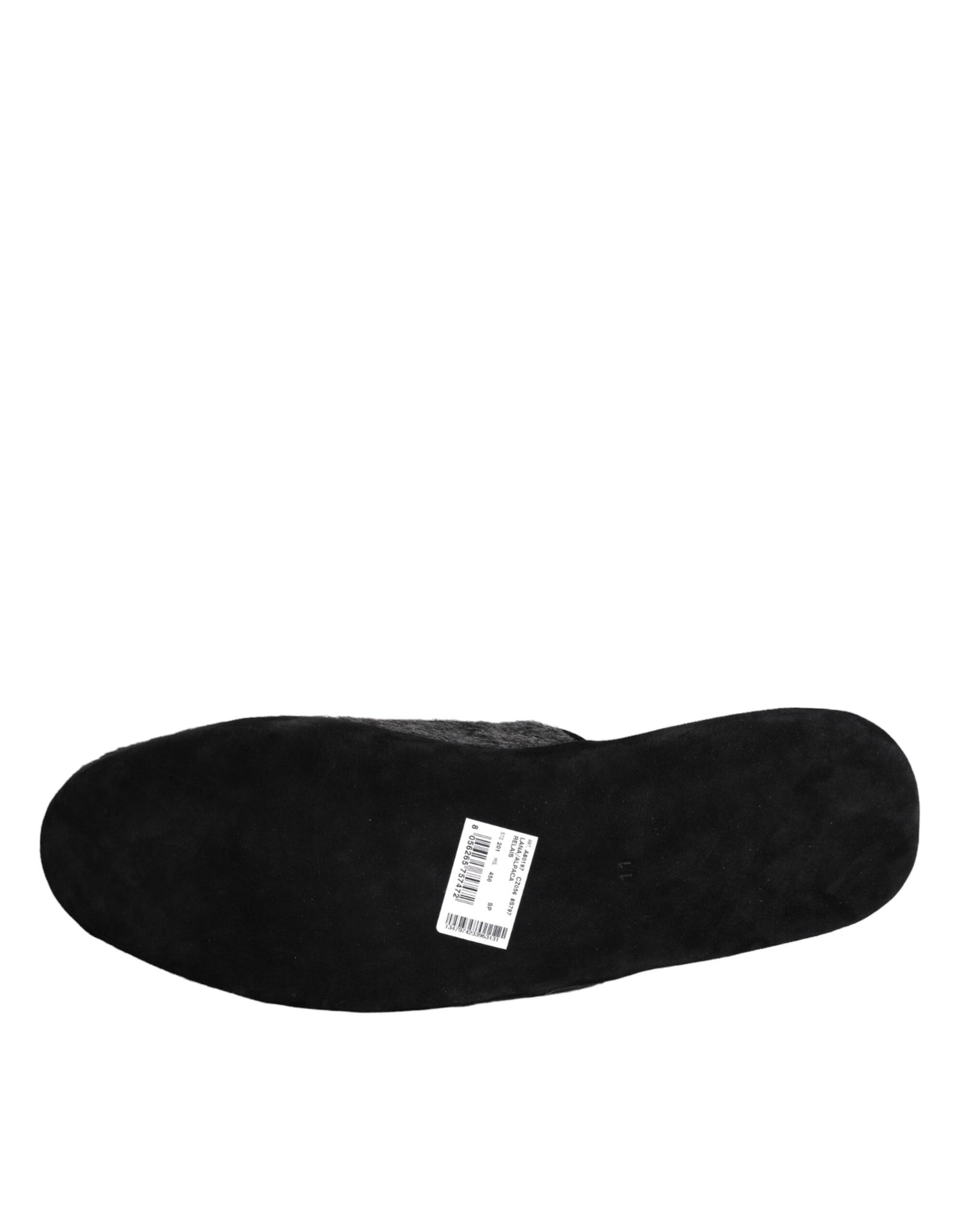 Dolce &amp; Gabbana Black Faux Fur Slides Slippers Slip On Shoes