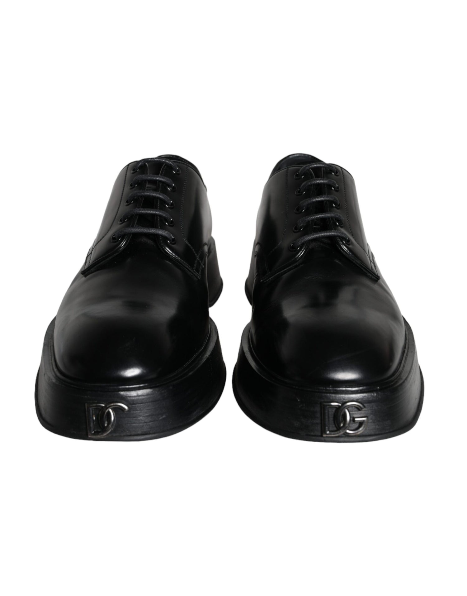 Dolce &amp; Gabbana Black Calf Leather Derby Formal Dress Shoes