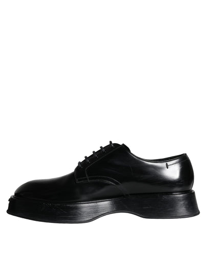 Dolce &amp; Gabbana Black Calf Leather Derby Formal Dress Shoes