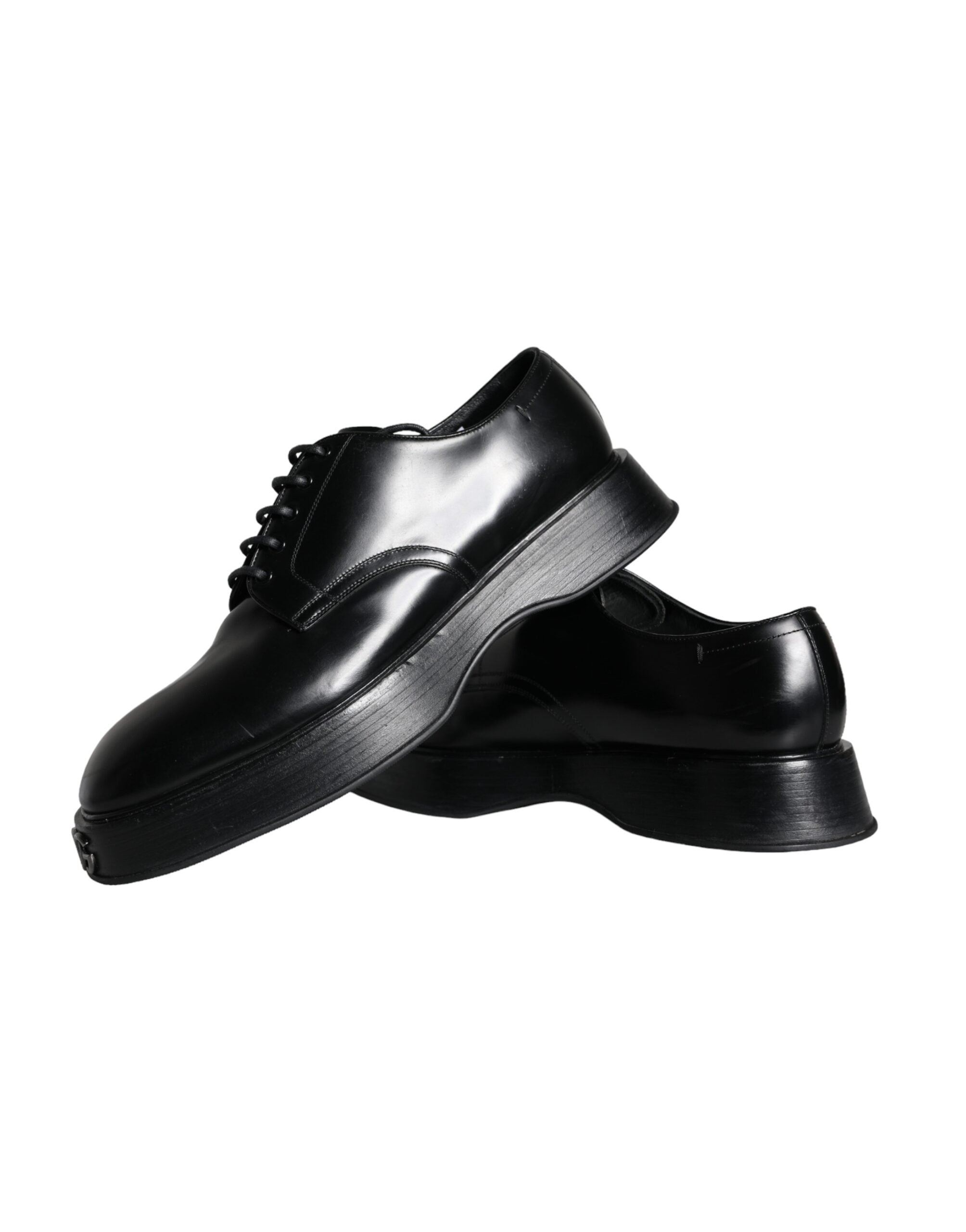 Dolce &amp; Gabbana Black Calf Leather Derby Formal Dress Shoes