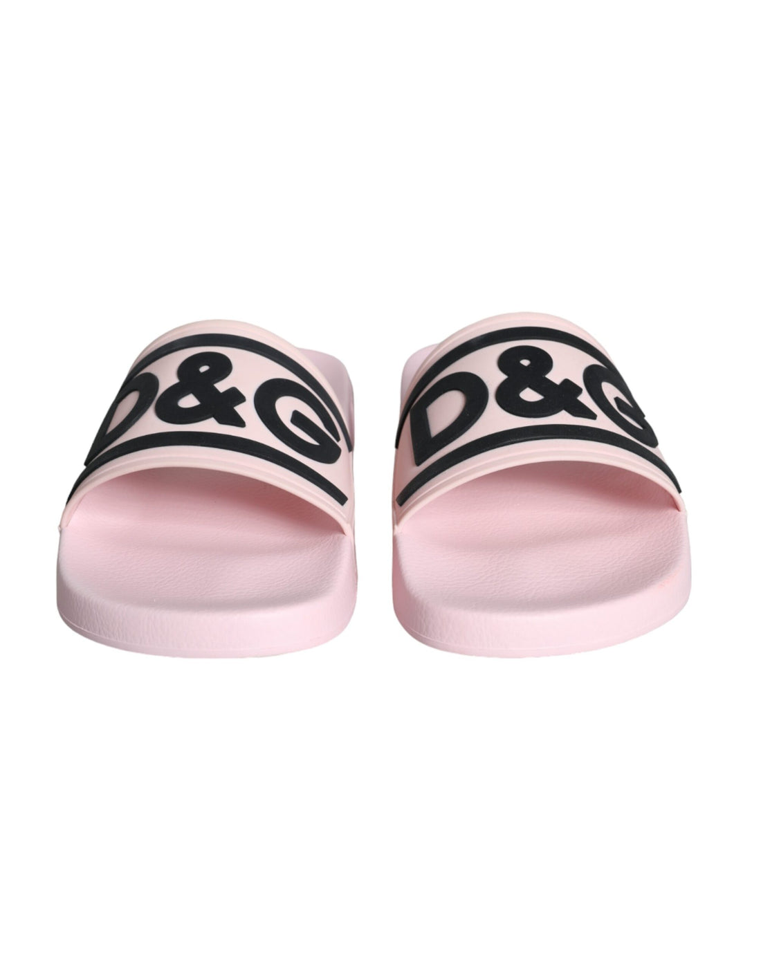 Dolce &amp; Gabbana Black Pink Sandals Rubber Men Beachwear Shoes