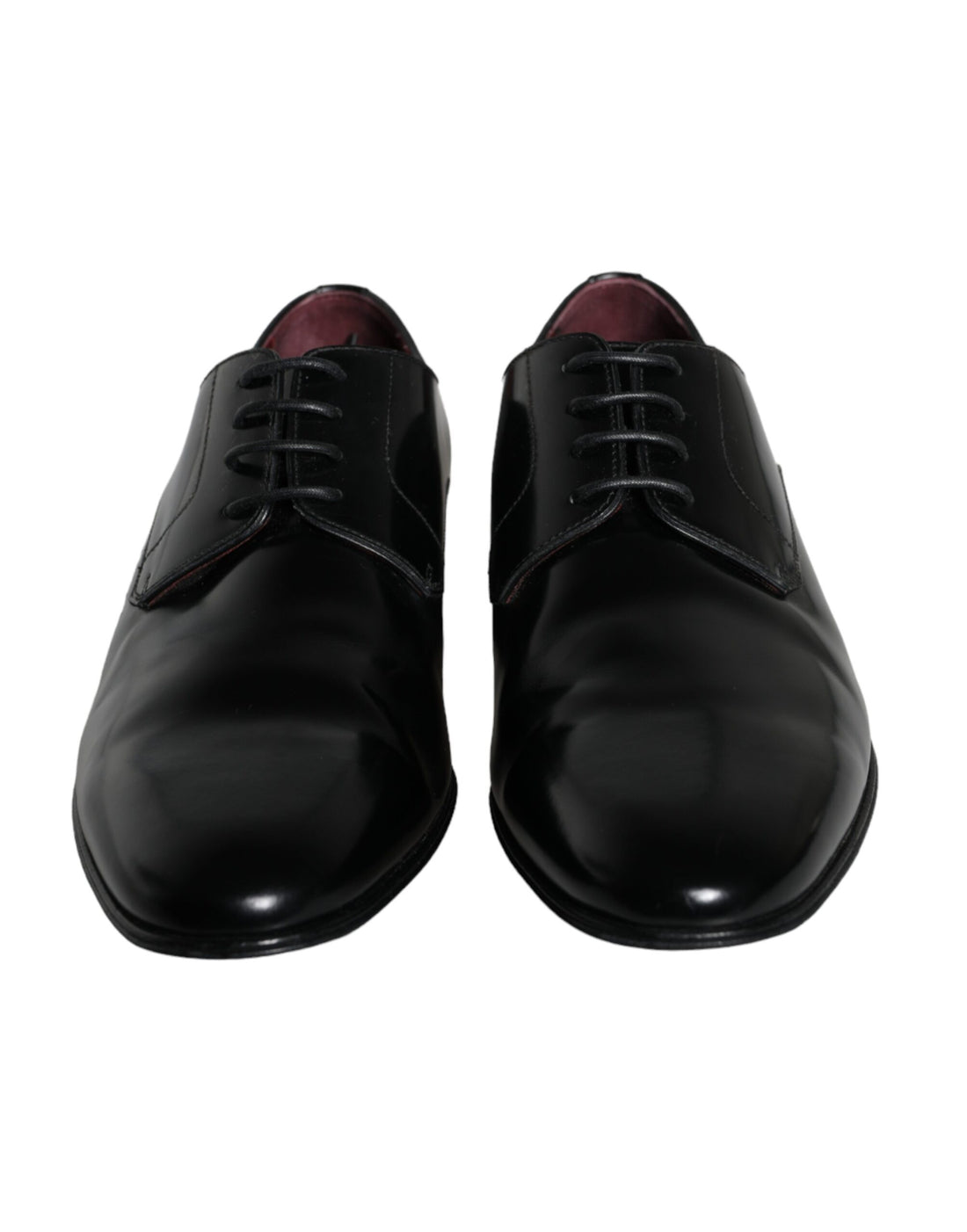 Dolce &amp; Gabbana Black Leather Derby Formal Dress Men Shoes