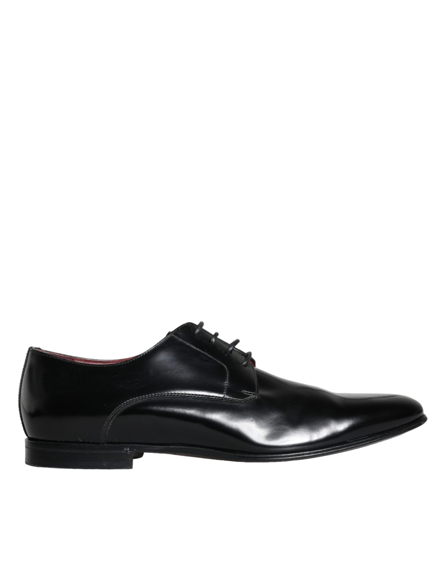 Dolce &amp; Gabbana Black Leather Derby Formal Dress Men Shoes