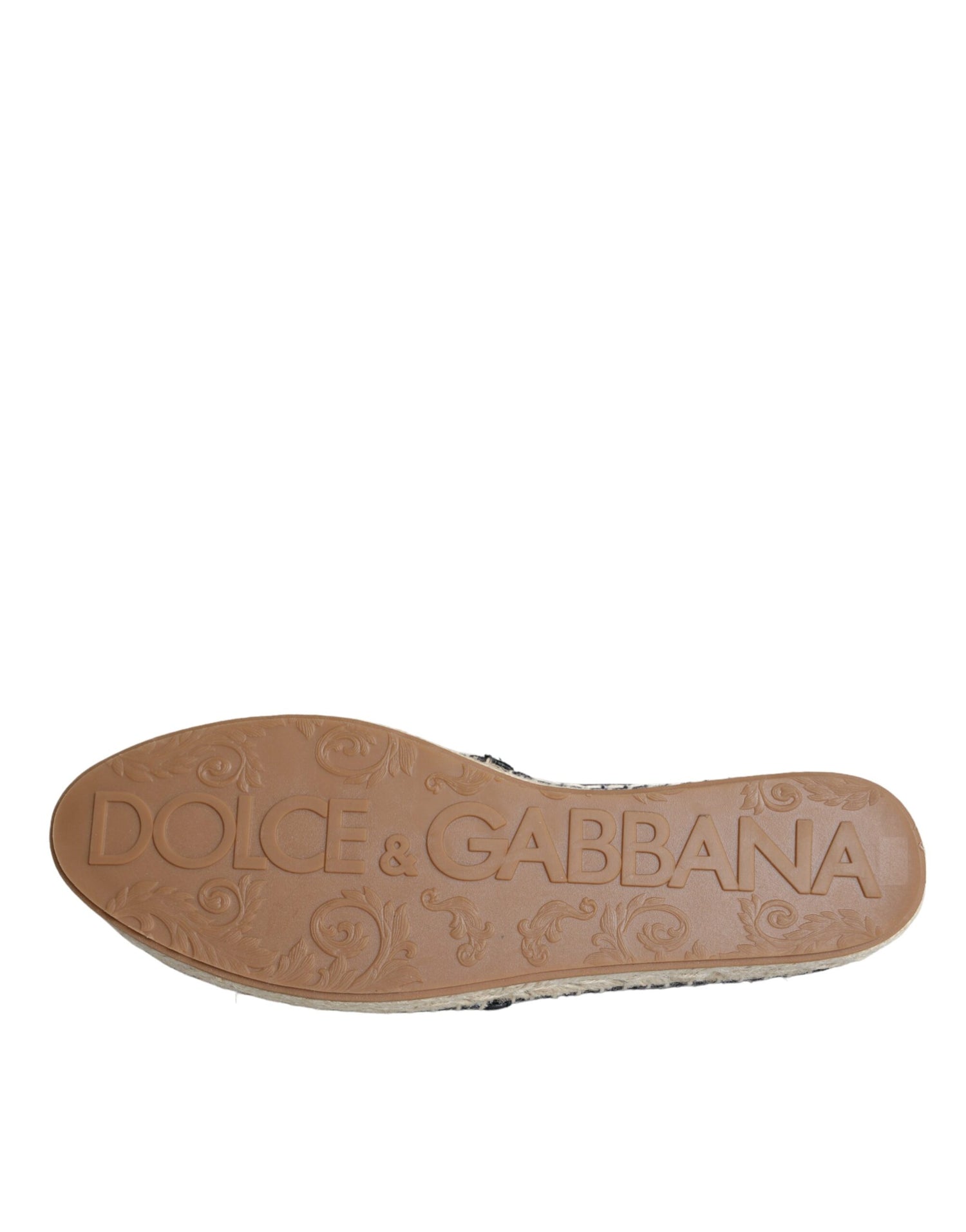 Dolce &amp; Gabbana Black Cotton Leopard Slip On Espadrilles Shoes