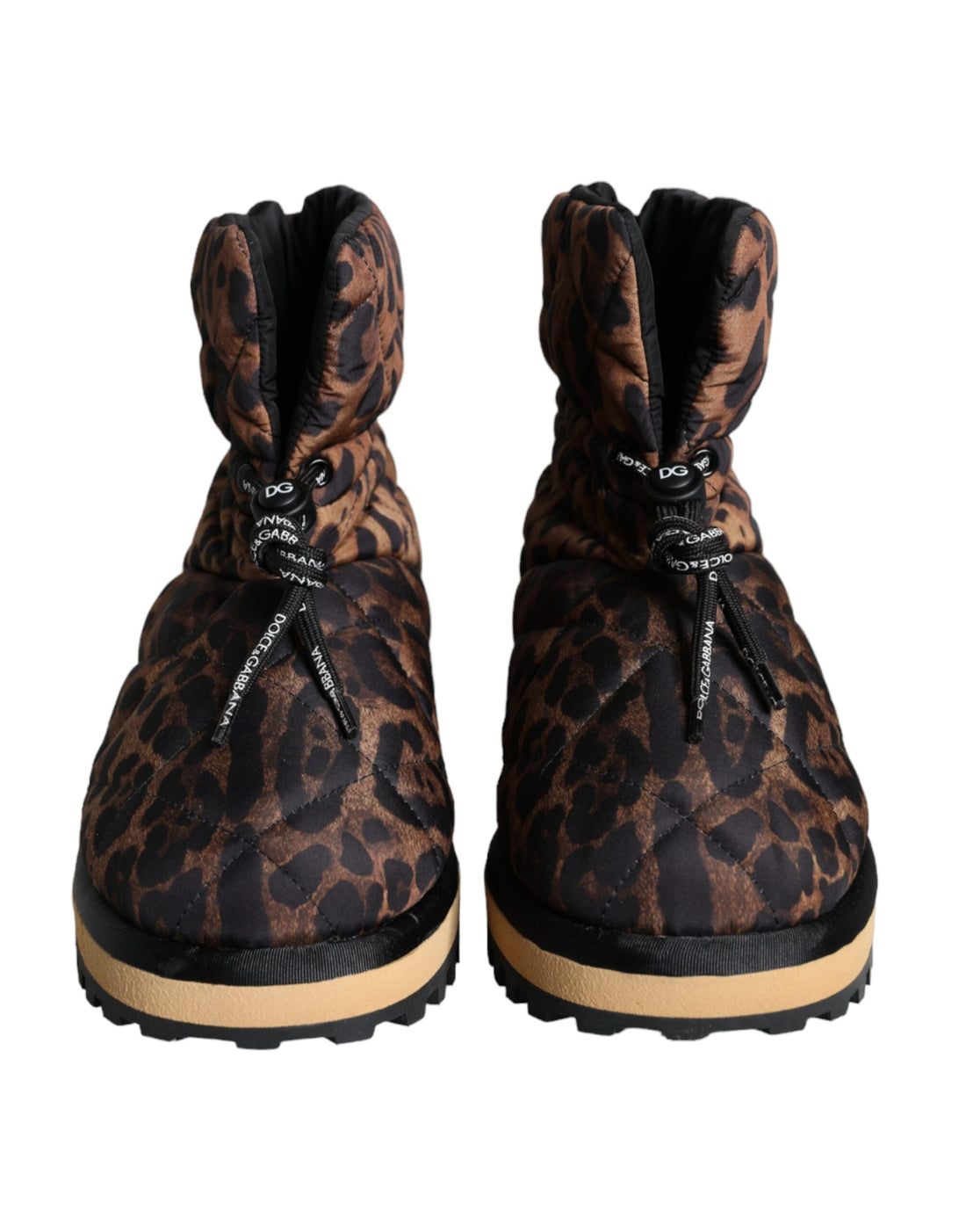 Dolce &amp; Gabbana Brown Leopard Ankle Boots Padded Shoes