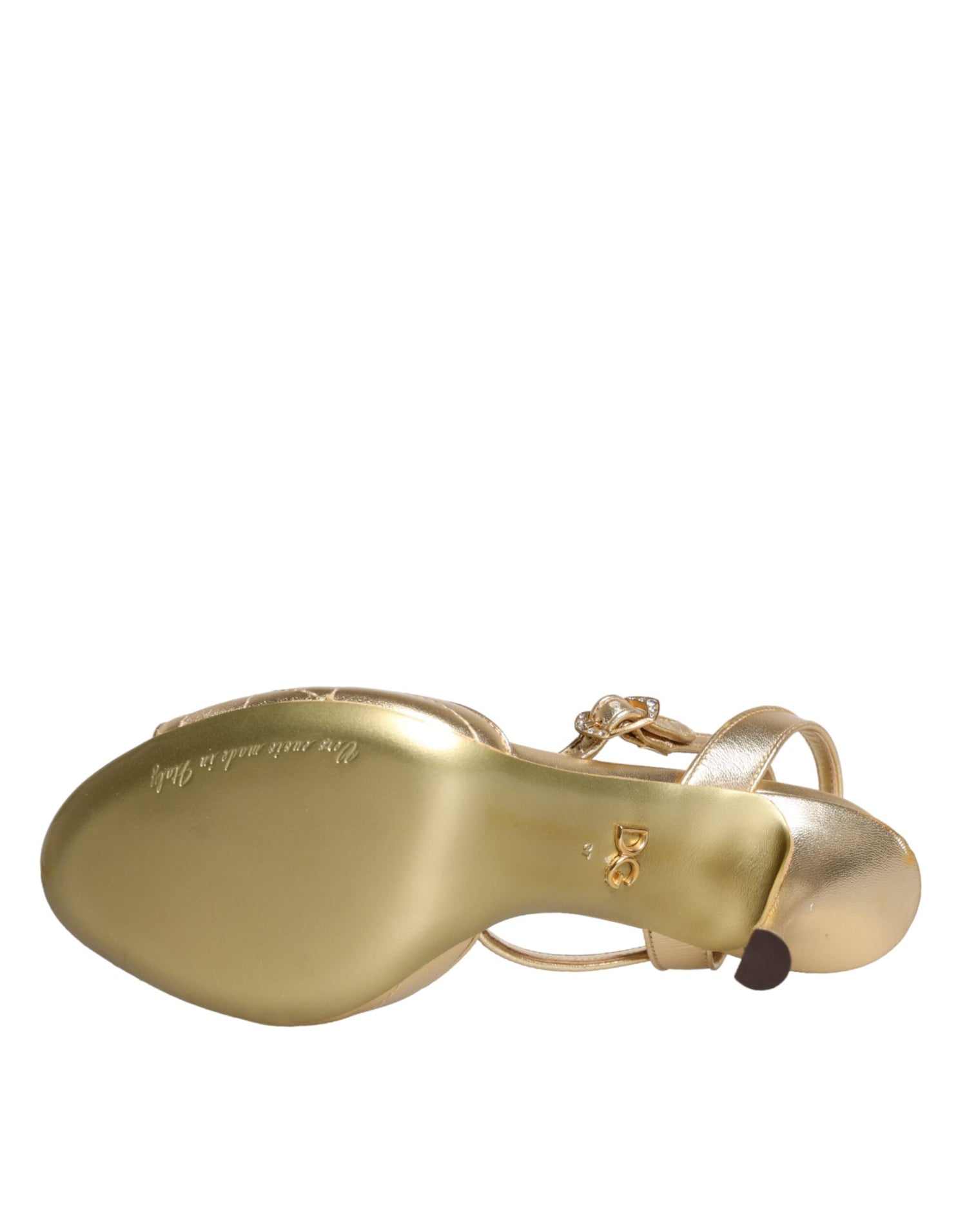 Dolce &amp; Gabbana Gold Devotion Embellished Keira Sandals Shoes