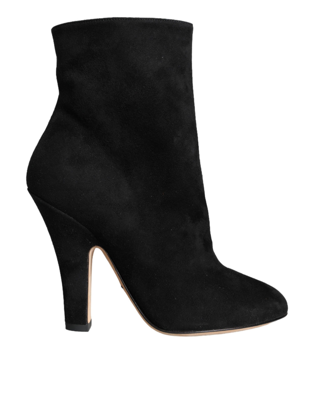 Dolce &amp; Gabbana Black Suede Leather Mid Calf Boots Shoes