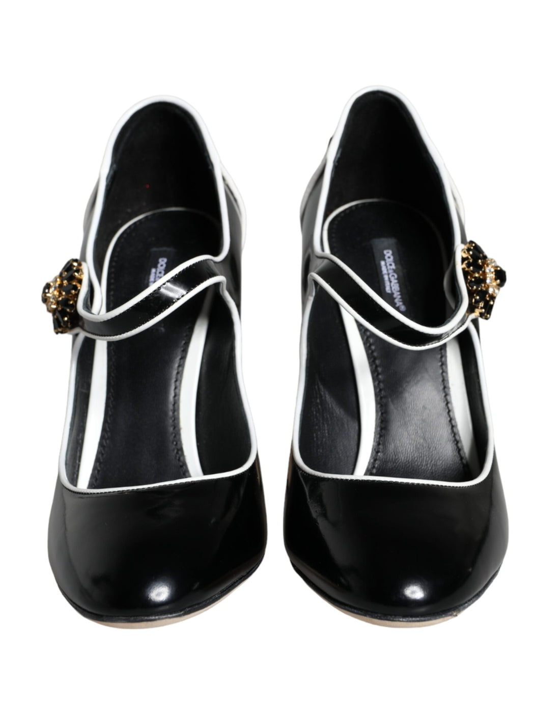 Dolce &amp; Gabbana Black White Piano Keys Mary Janes Heels Shoes