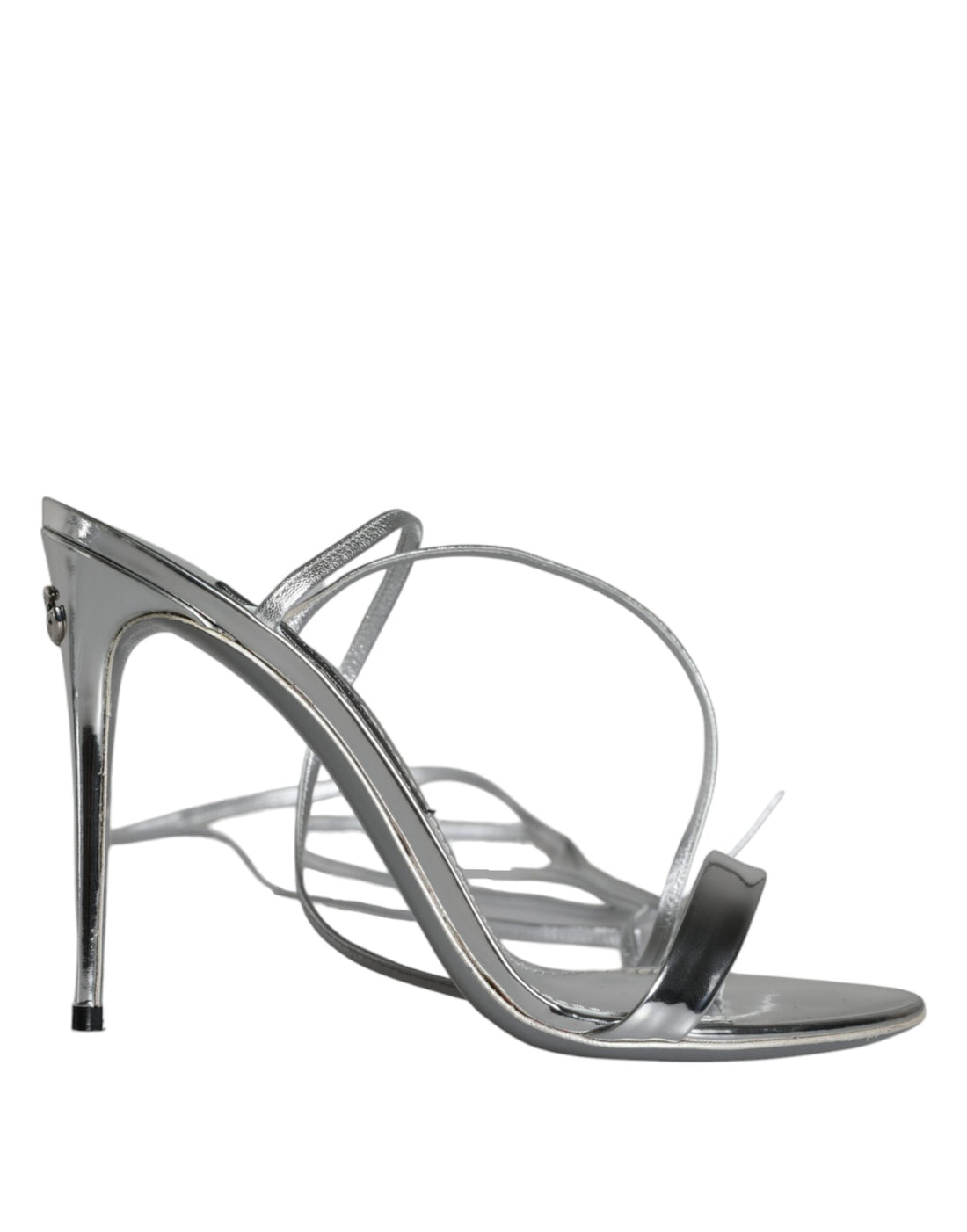 Dolce &amp; Gabbana Metalic Silver Strap Stilettos Sandals Shoes