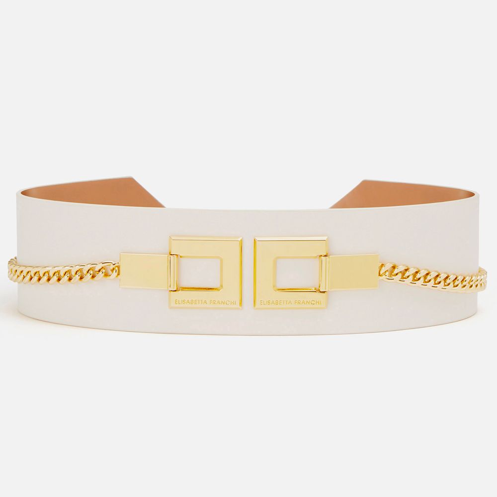 Elisabetta Franchi White Artificial Leather Belt