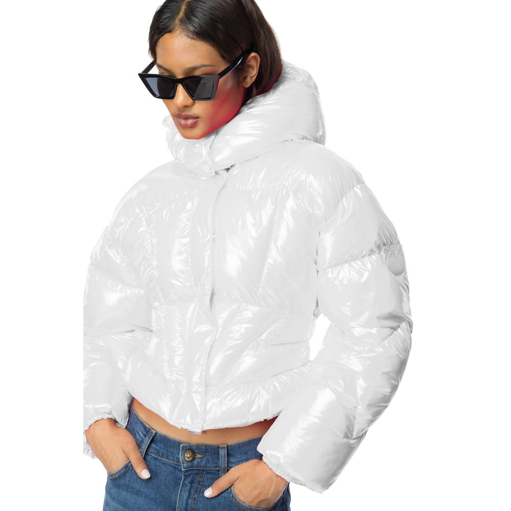 PINKO White Nylon Jackets &amp; Coat