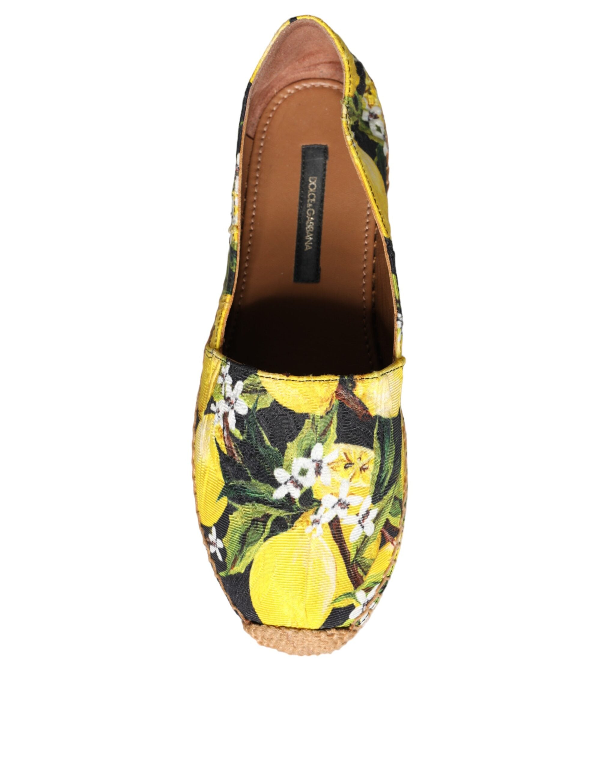 Dolce &amp; Gabbana Multicolor Lemon Slip On Espadrilles Shoes