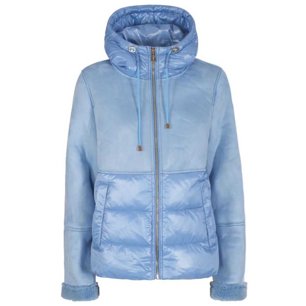 Yes Zee Light Blue Nylon Jackets &amp; Coat