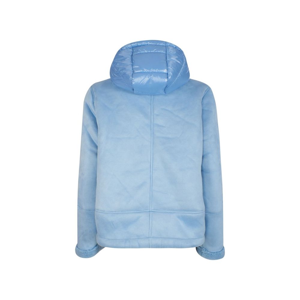 Yes Zee Light Blue Nylon Jackets &amp; Coat