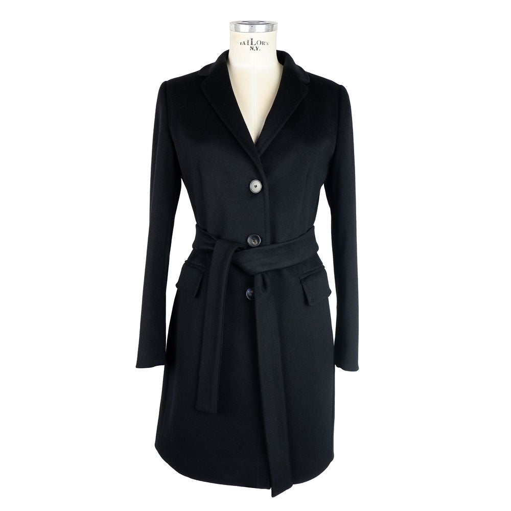 Made in Italy Black Cashmere Jackets &amp; Coat